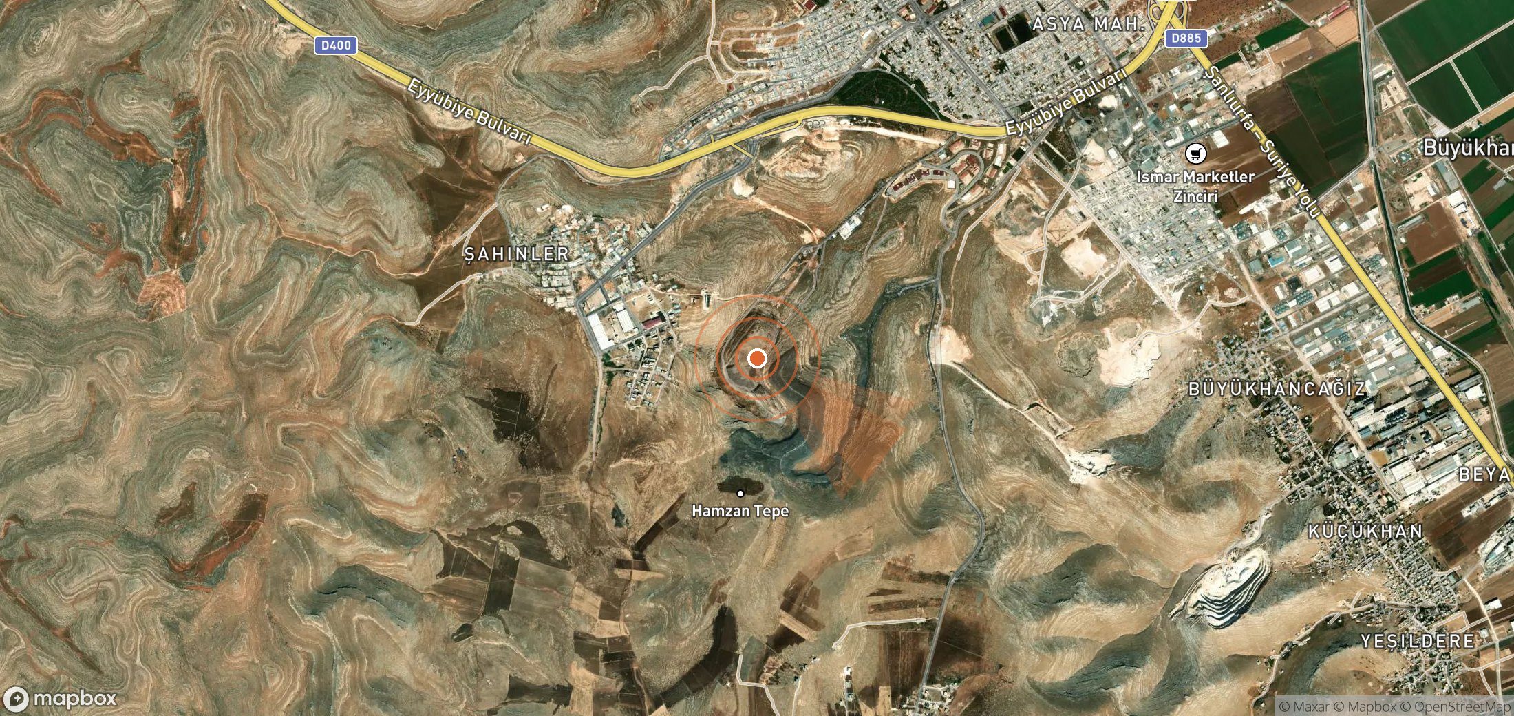 Satellite map of methane plume locations in Türkiye