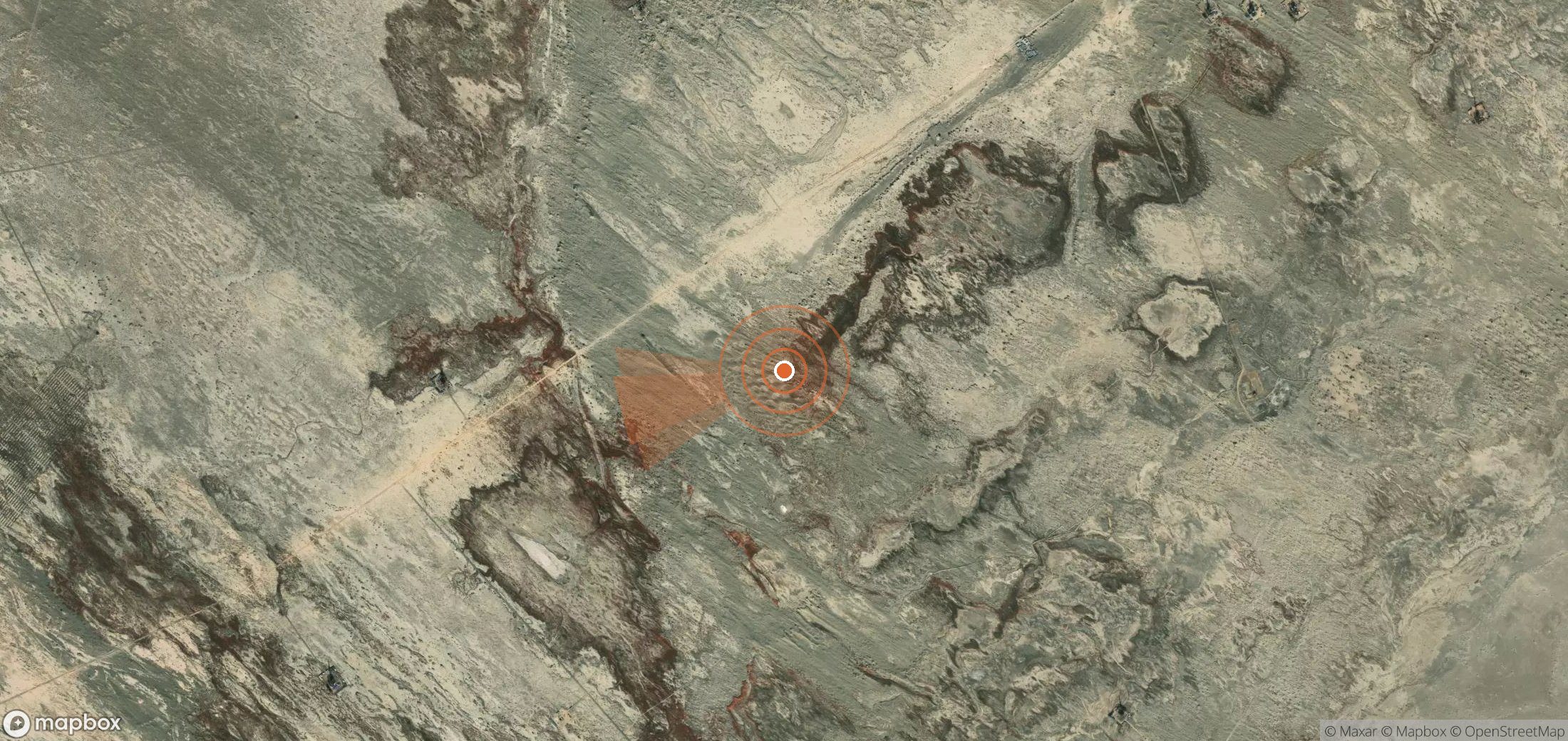 Satellite map of methane plume locations in China