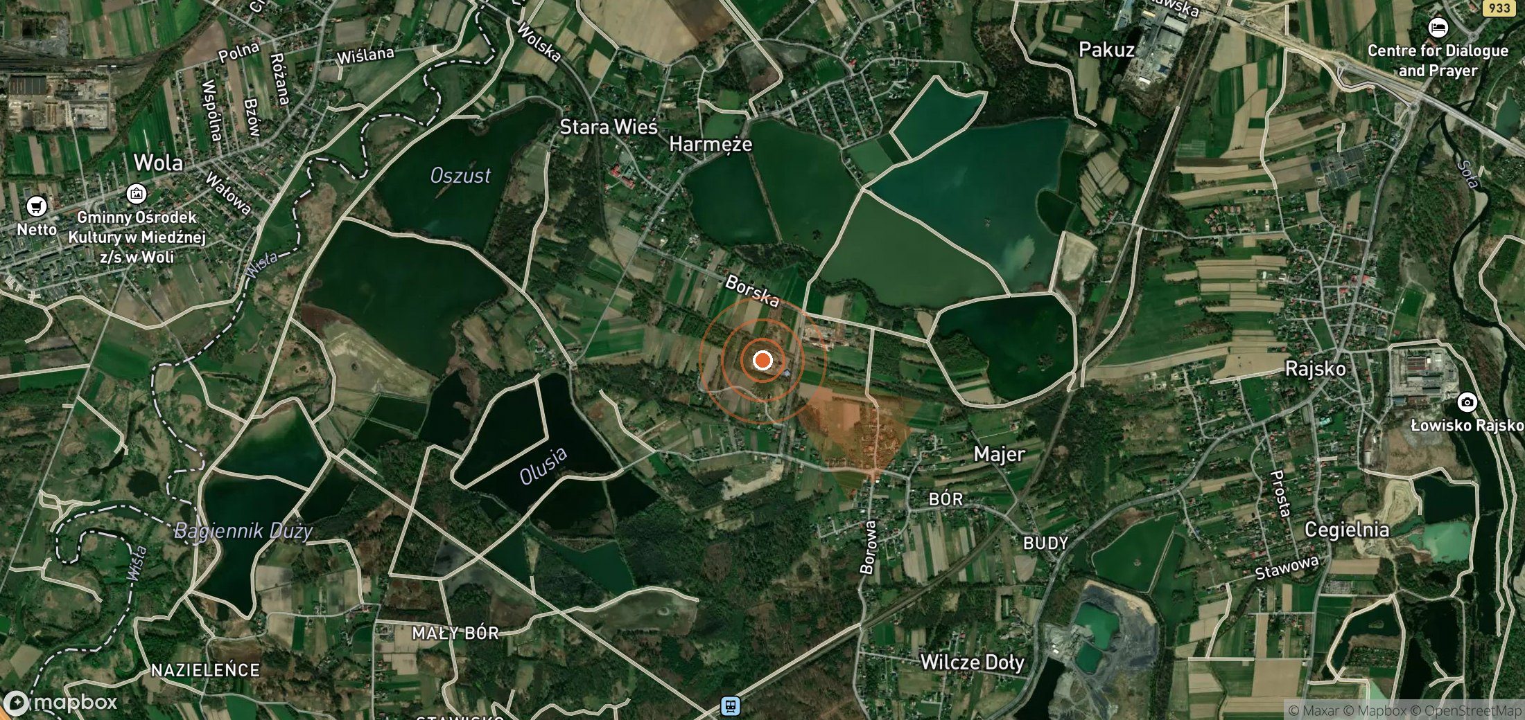 Mapa satelital de plumas de metano en Polonia