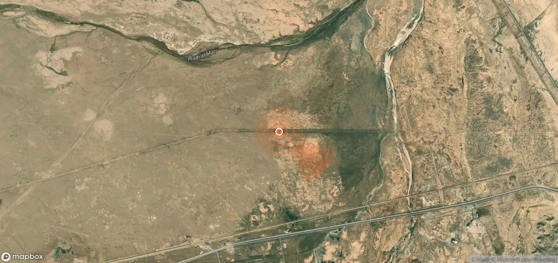 Satellite map of methane plume locations in Iraq