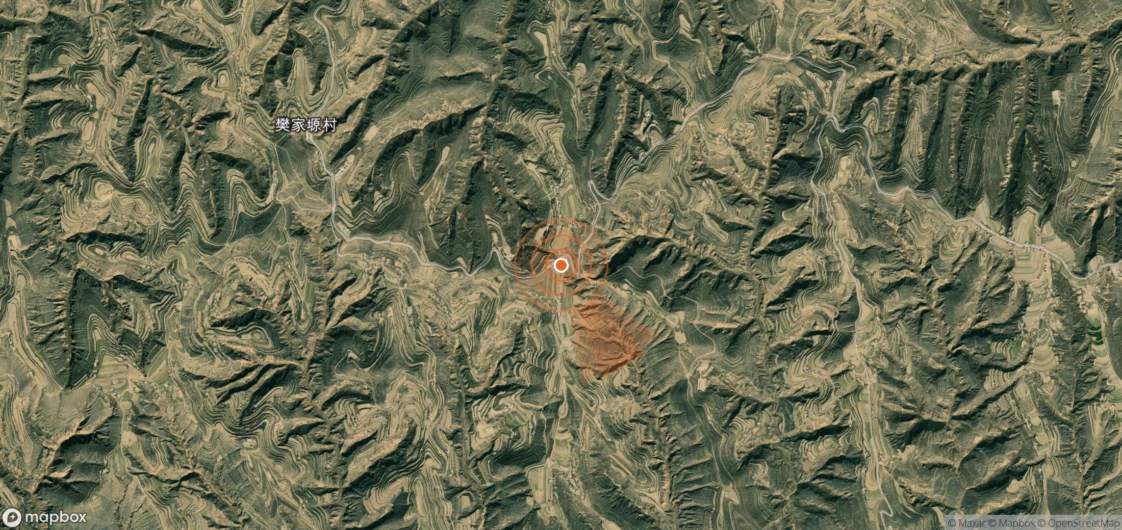 Satellite map of methane plume locations in China