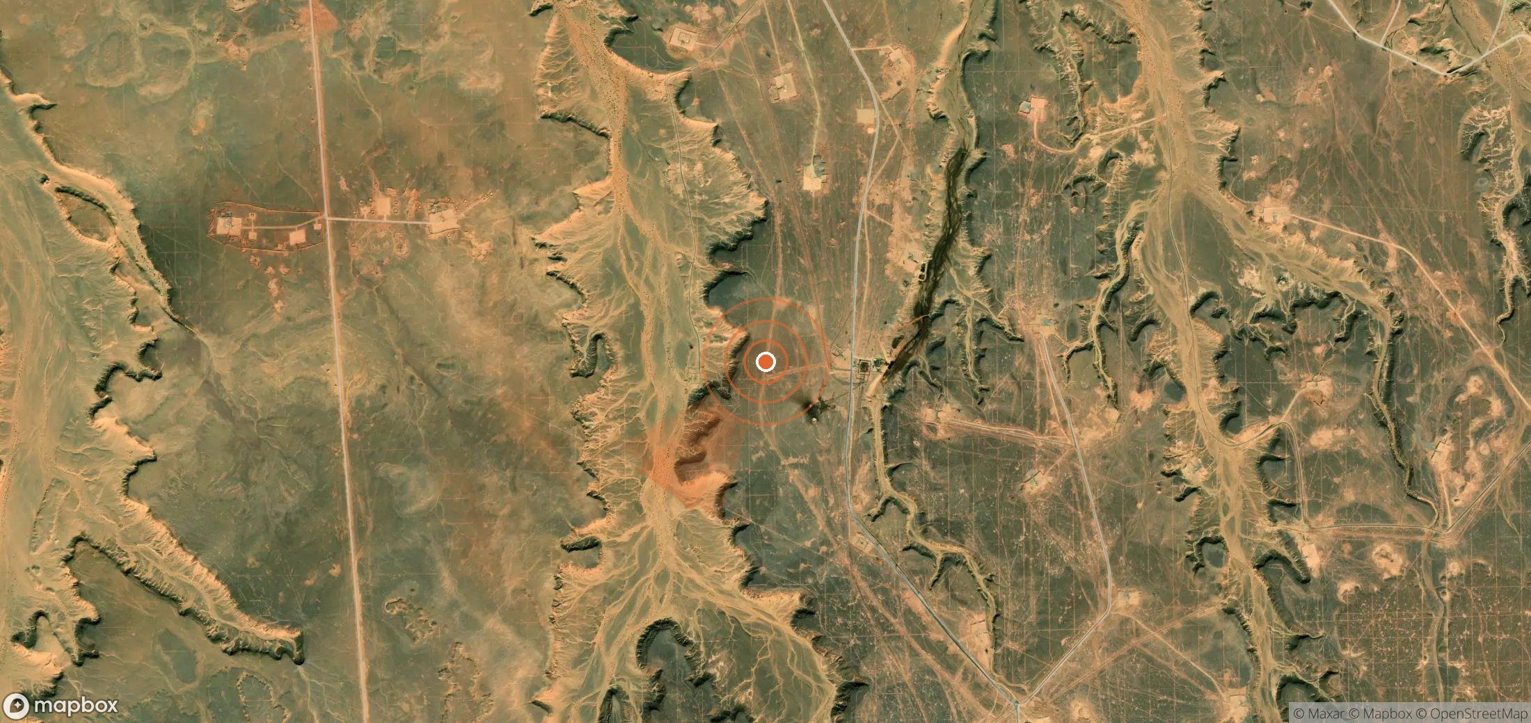 Satellite map of methane plume locations in Algeria