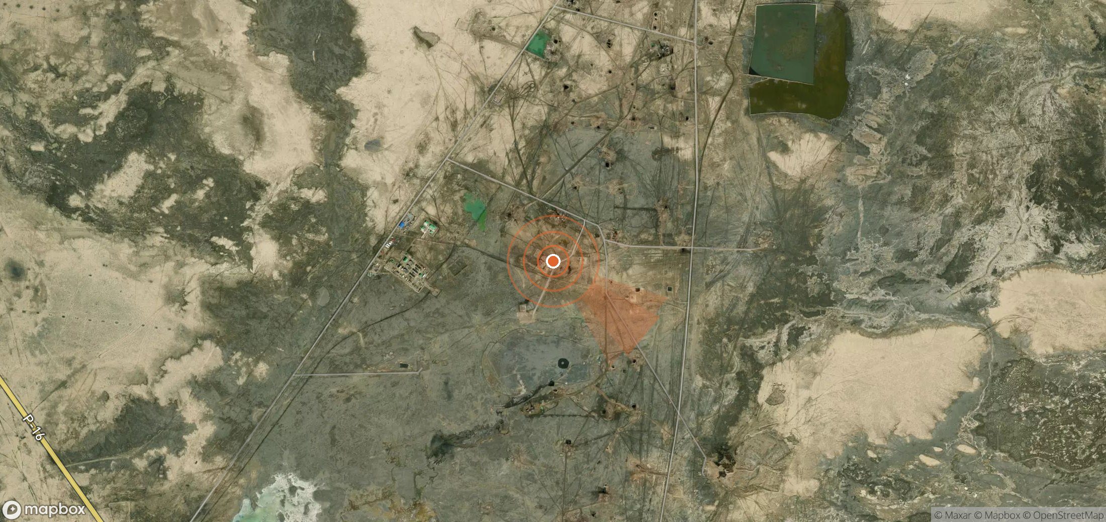 Satellite map of methane plume locations in Turkmenistan