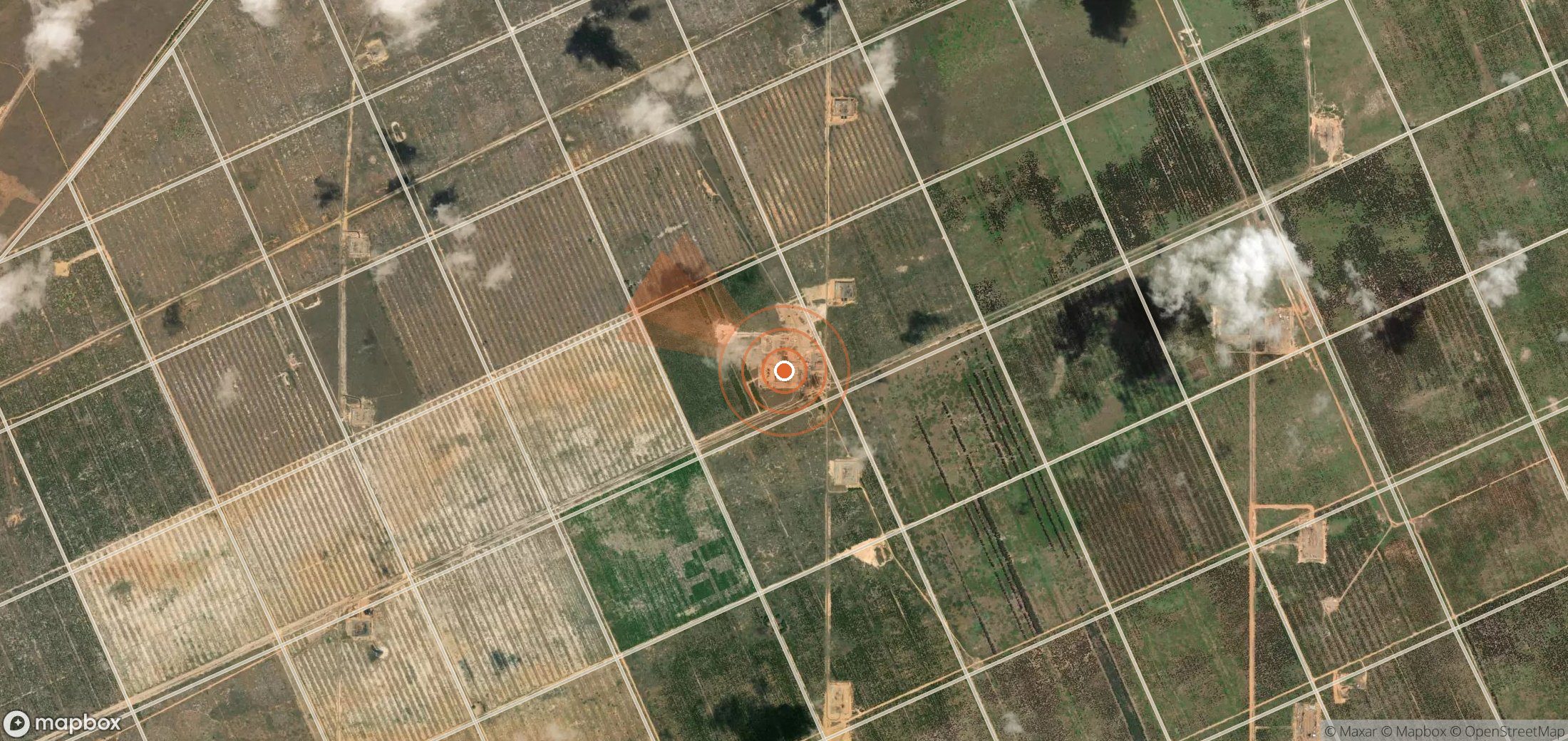 Satellite map of methane plume locations in Venezuela