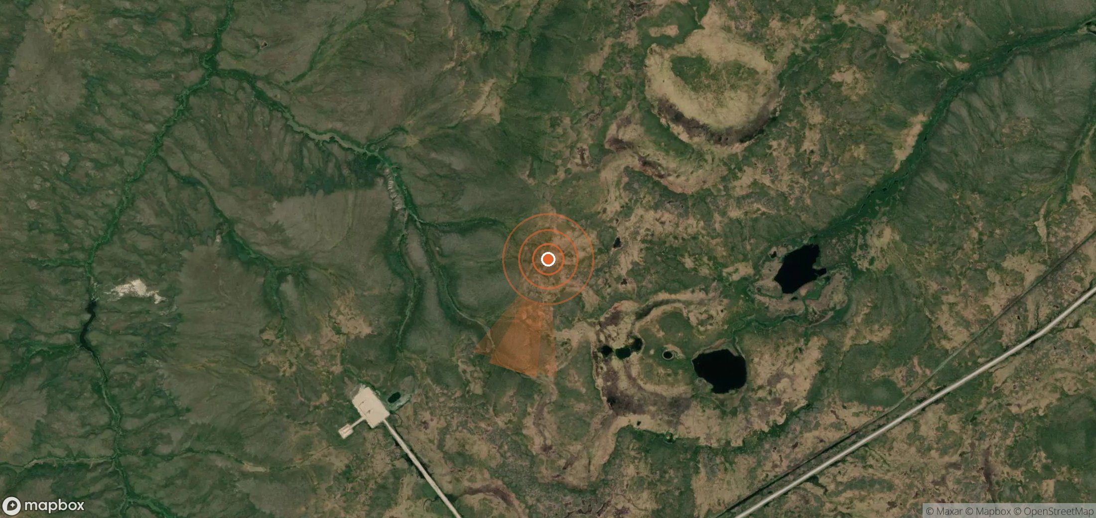 Satellite map of methane plume locations in Russia