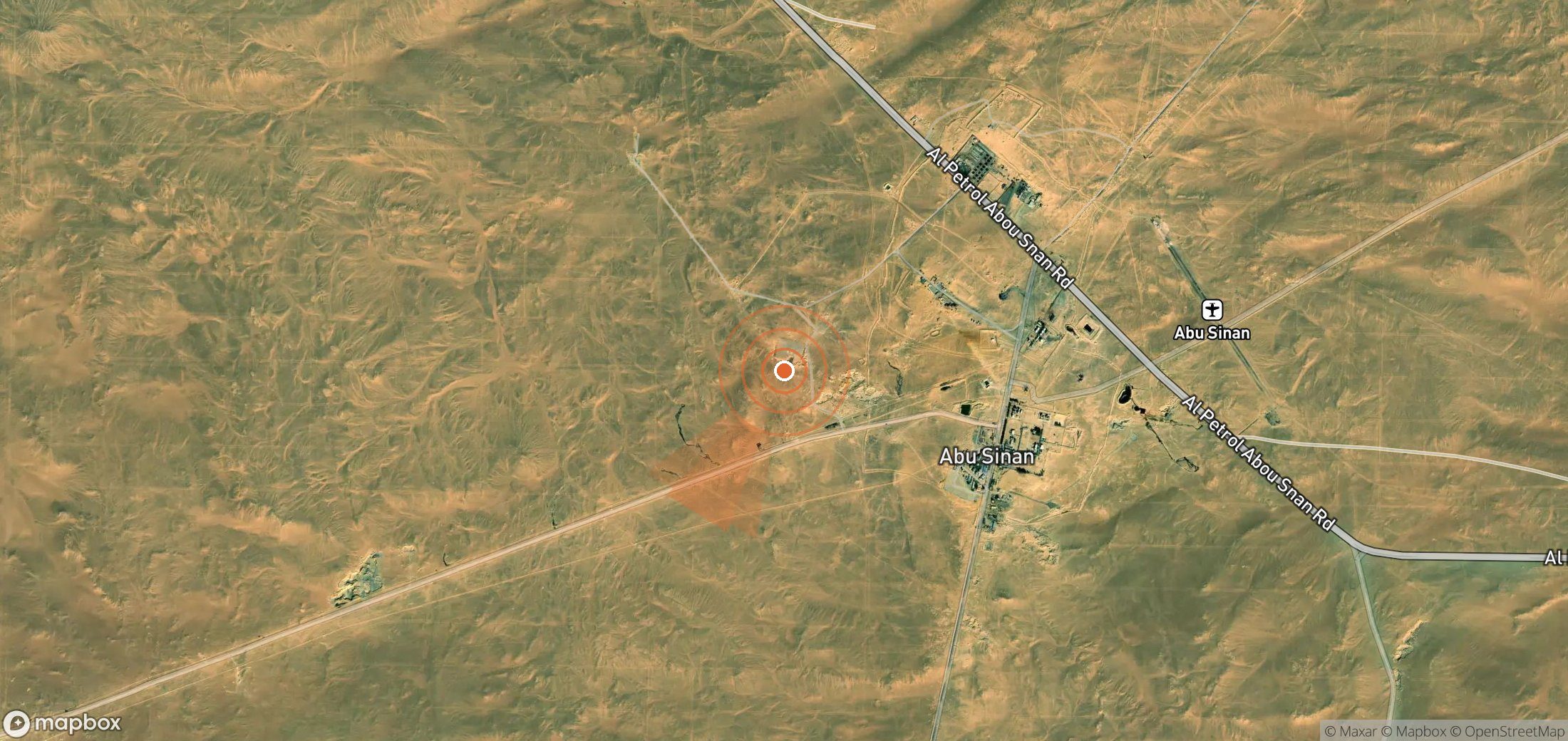 Satellite map of methane plume locations in Egypt
