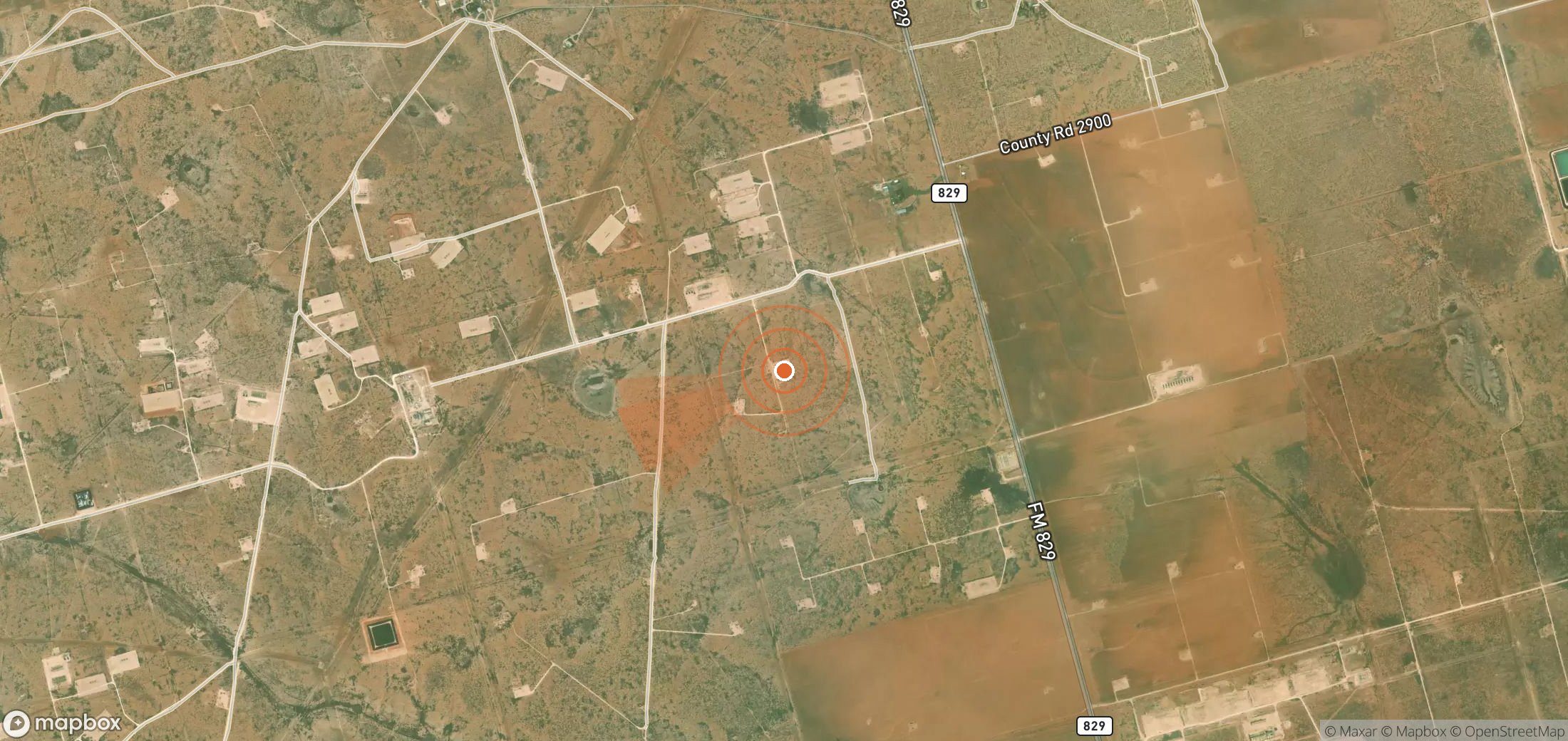 Satellite map of methane plume locations in United States