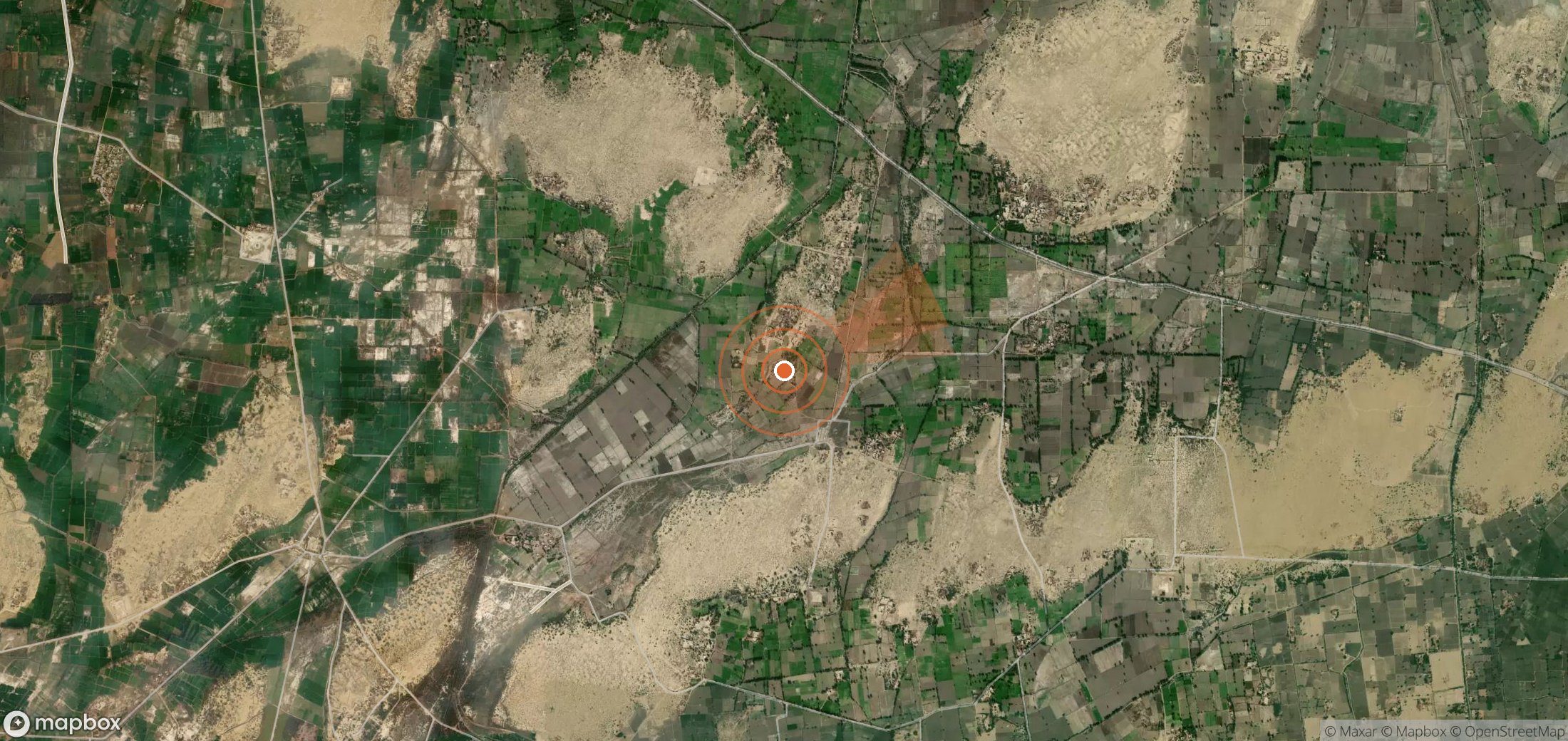 Mapa satelital de plumas de metano en Pakistán