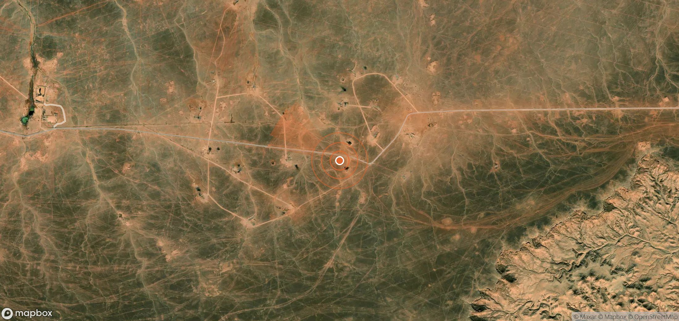 Satellite map of methane plume locations in Algeria