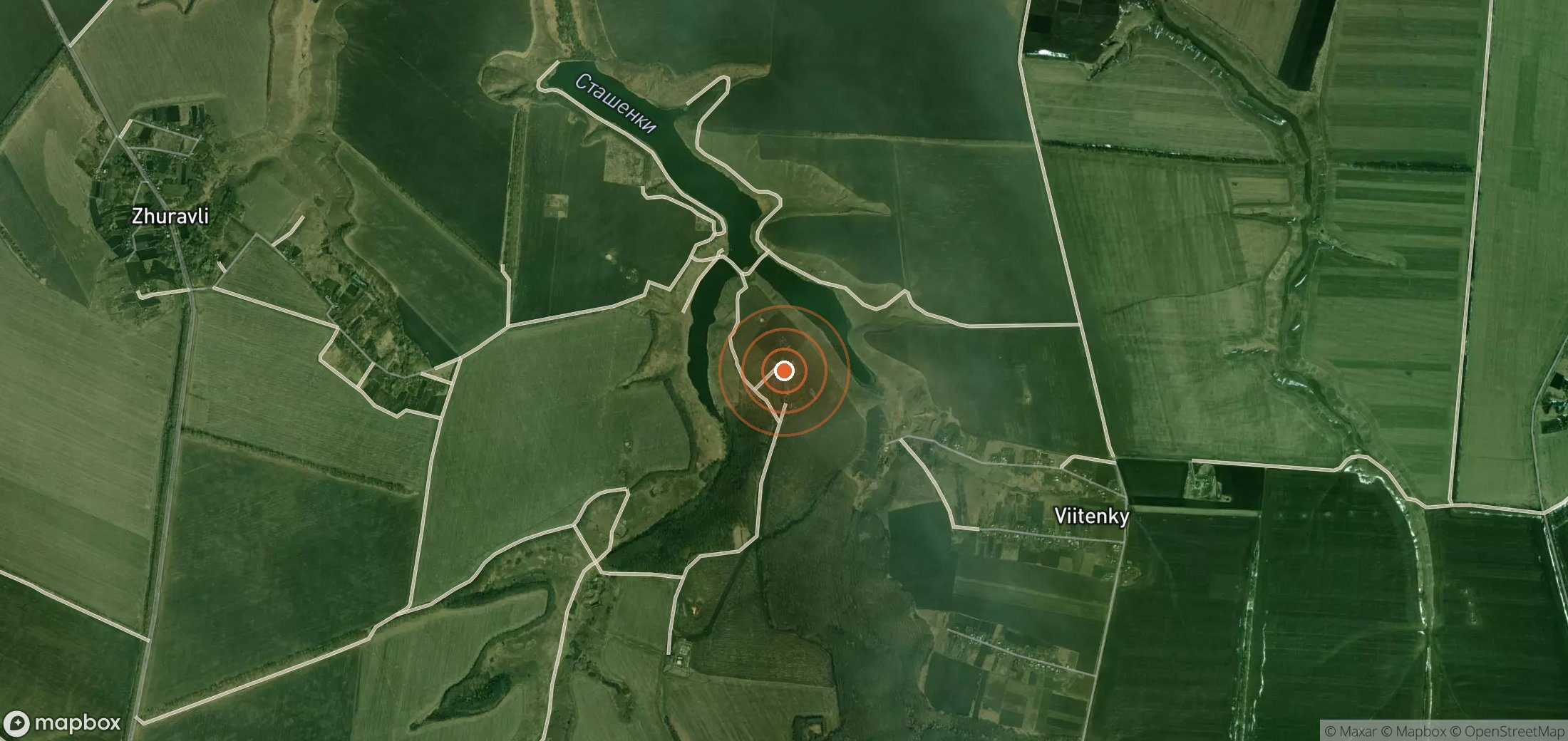 Mapa satelital de plumas de metano en Ucrania