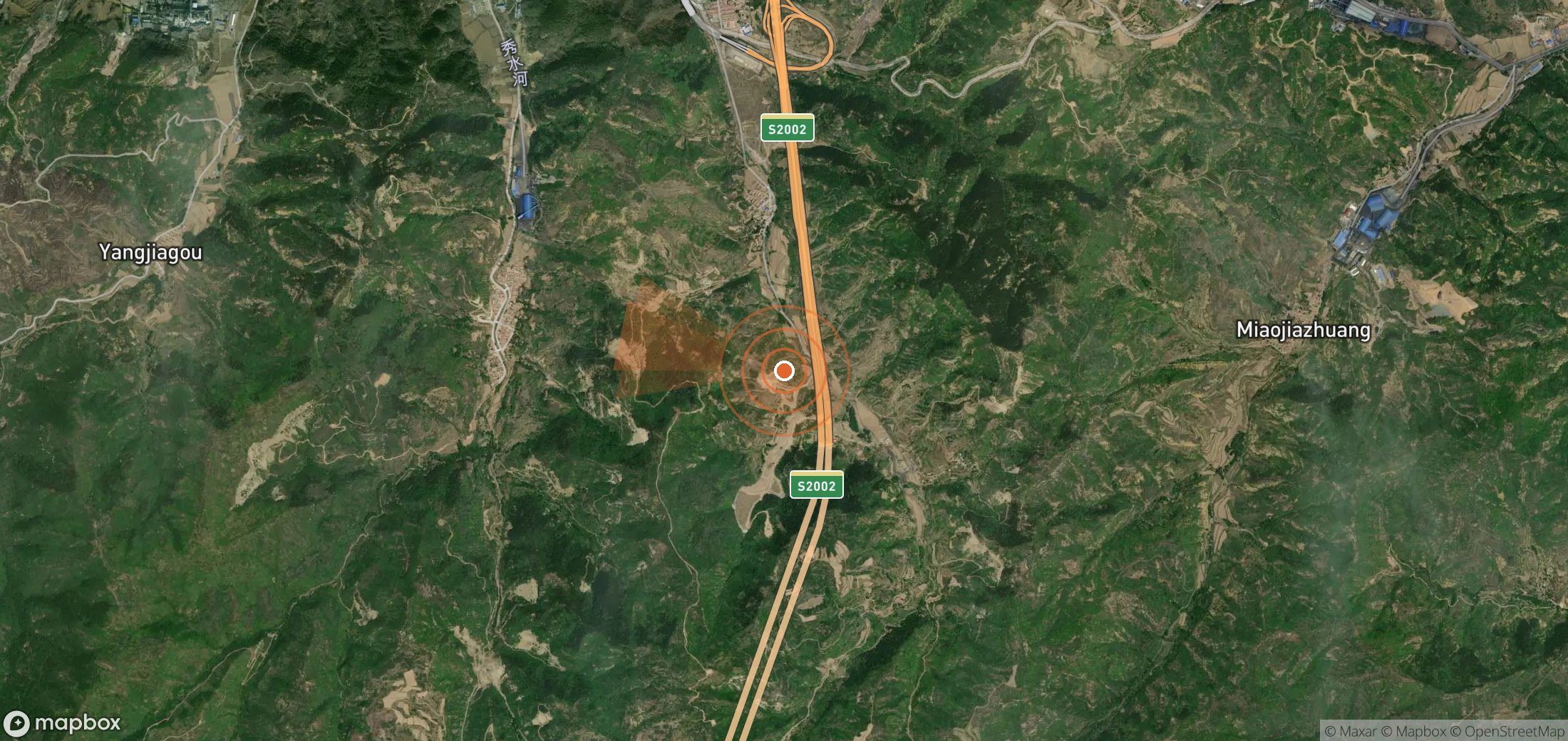 Satellite map of methane plume locations in China