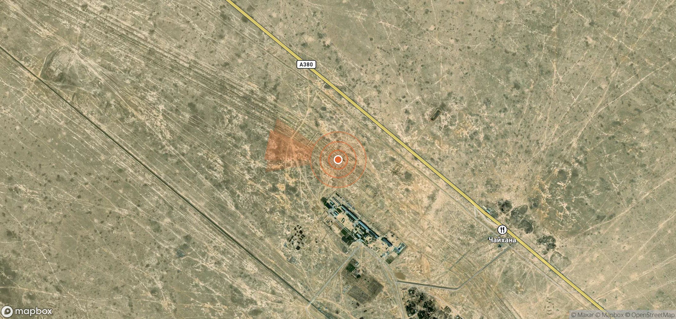 Mapa satelital de plumas de metano en Uzbekistán