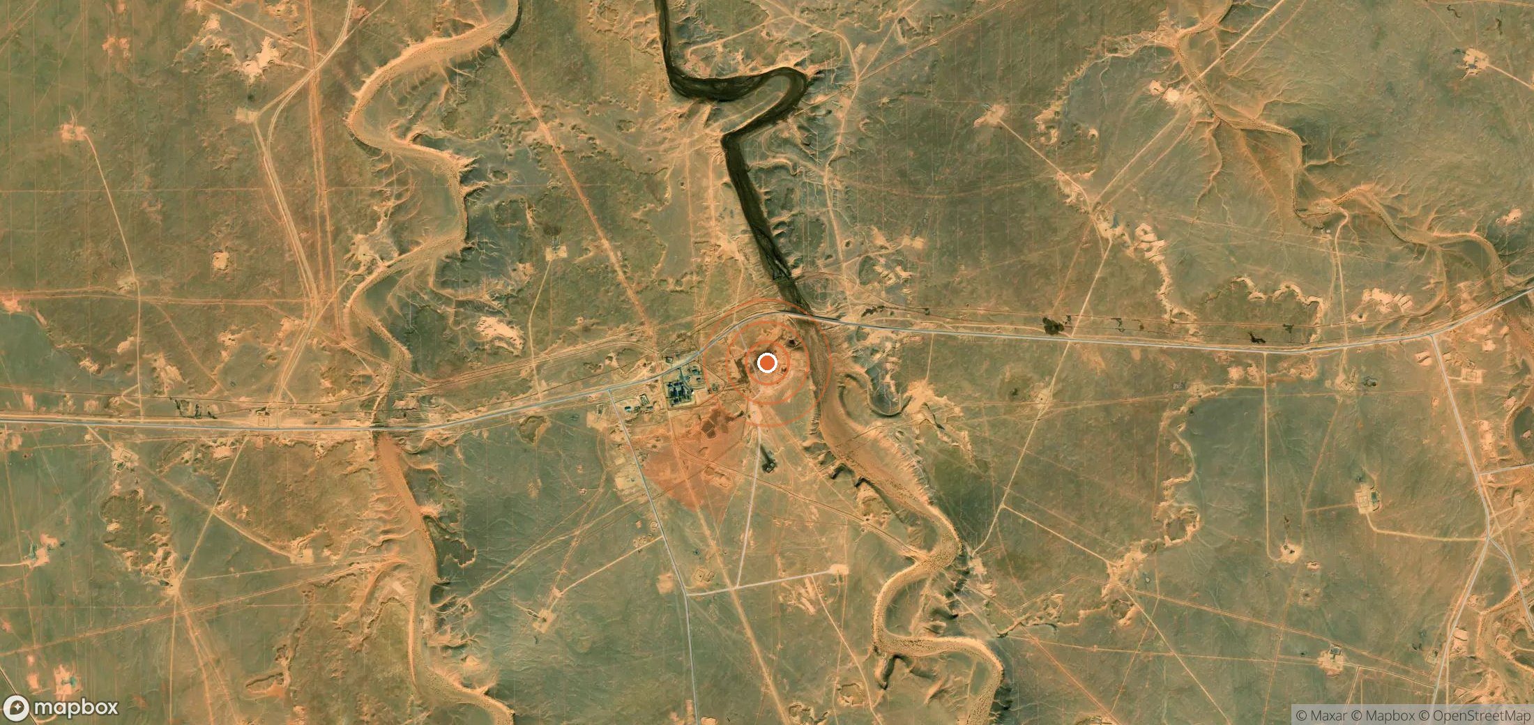 Mapa satelital de plumas de metano en Argelia
