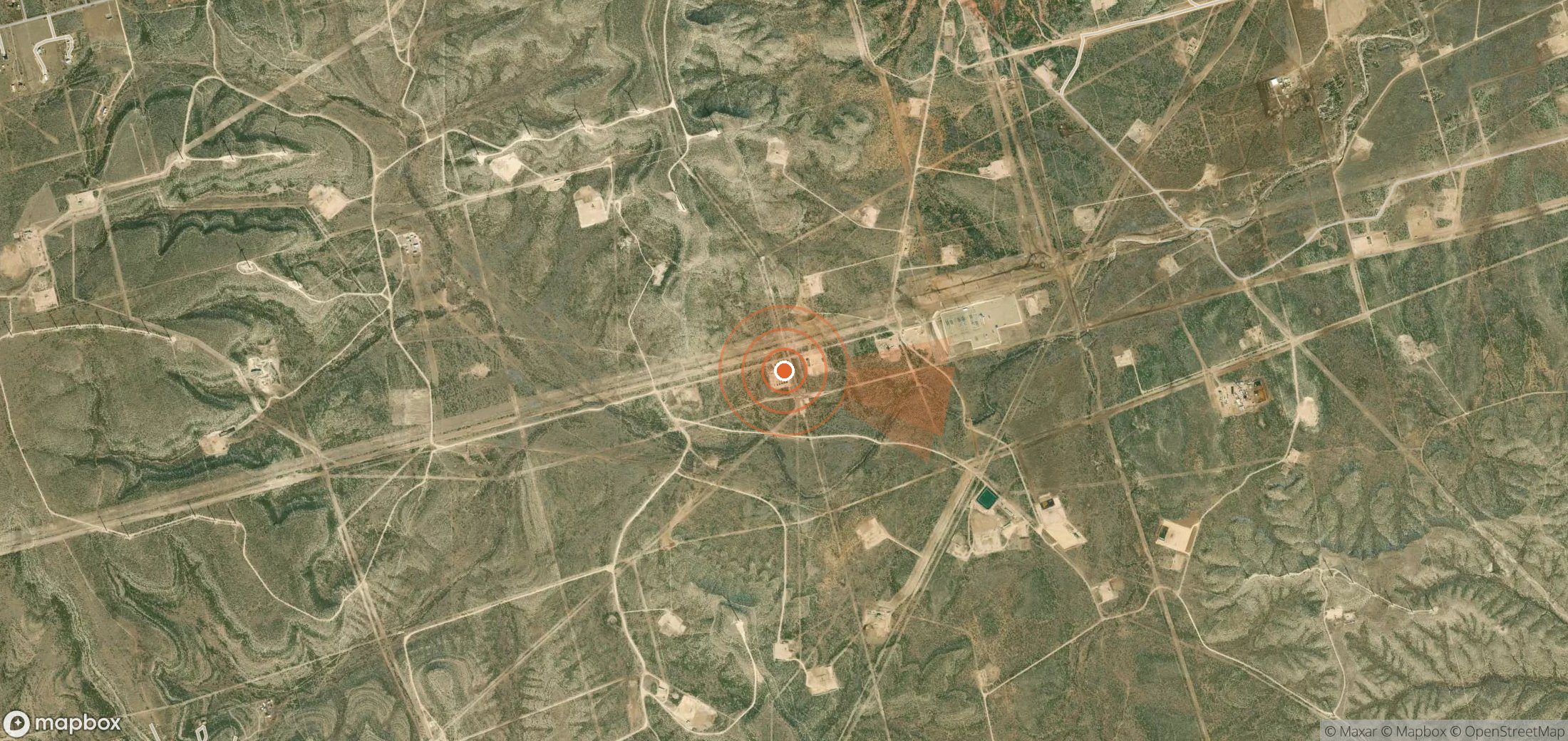 Satellite map of methane plume locations in United States