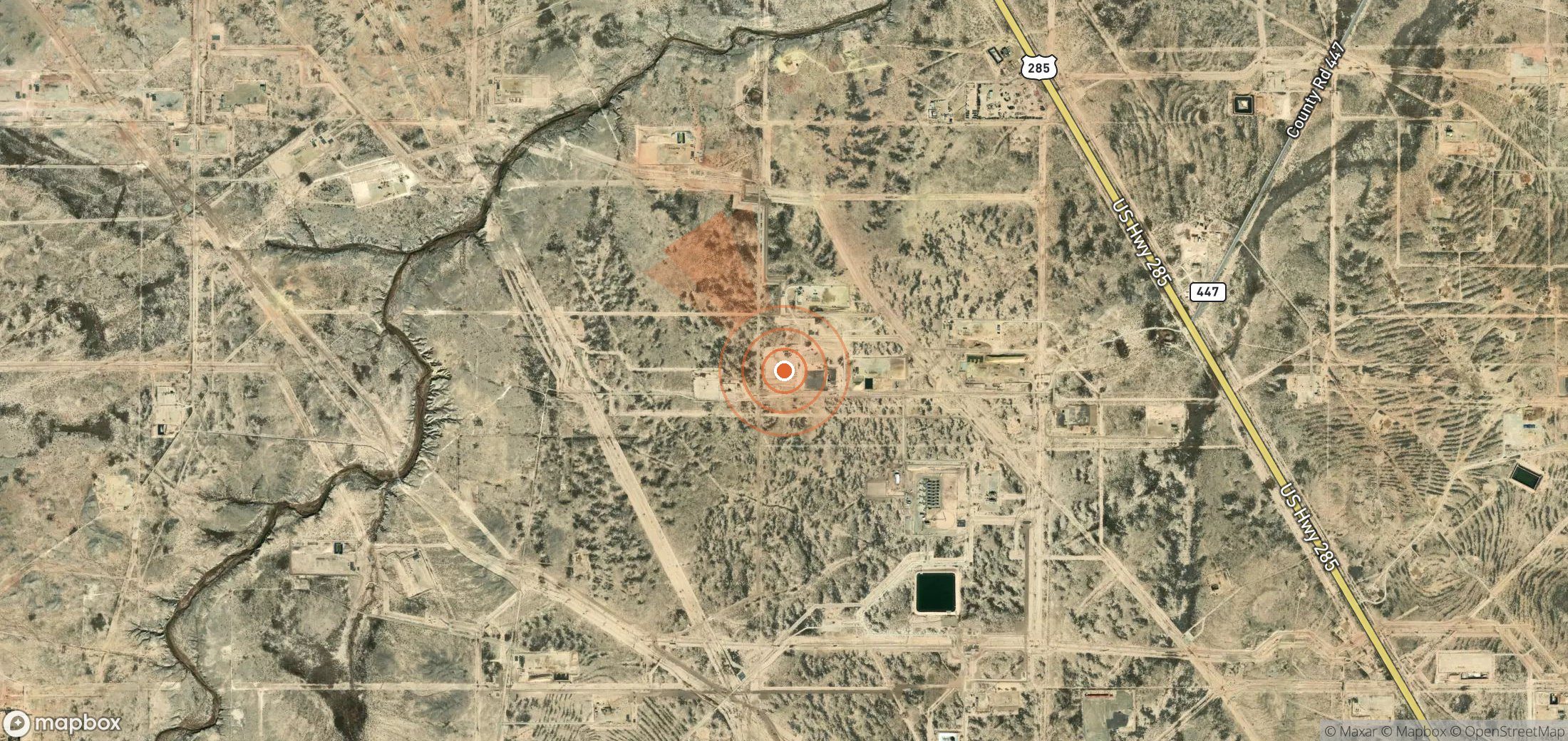 Mapa satelital de plumas de metano en Estados Unidos