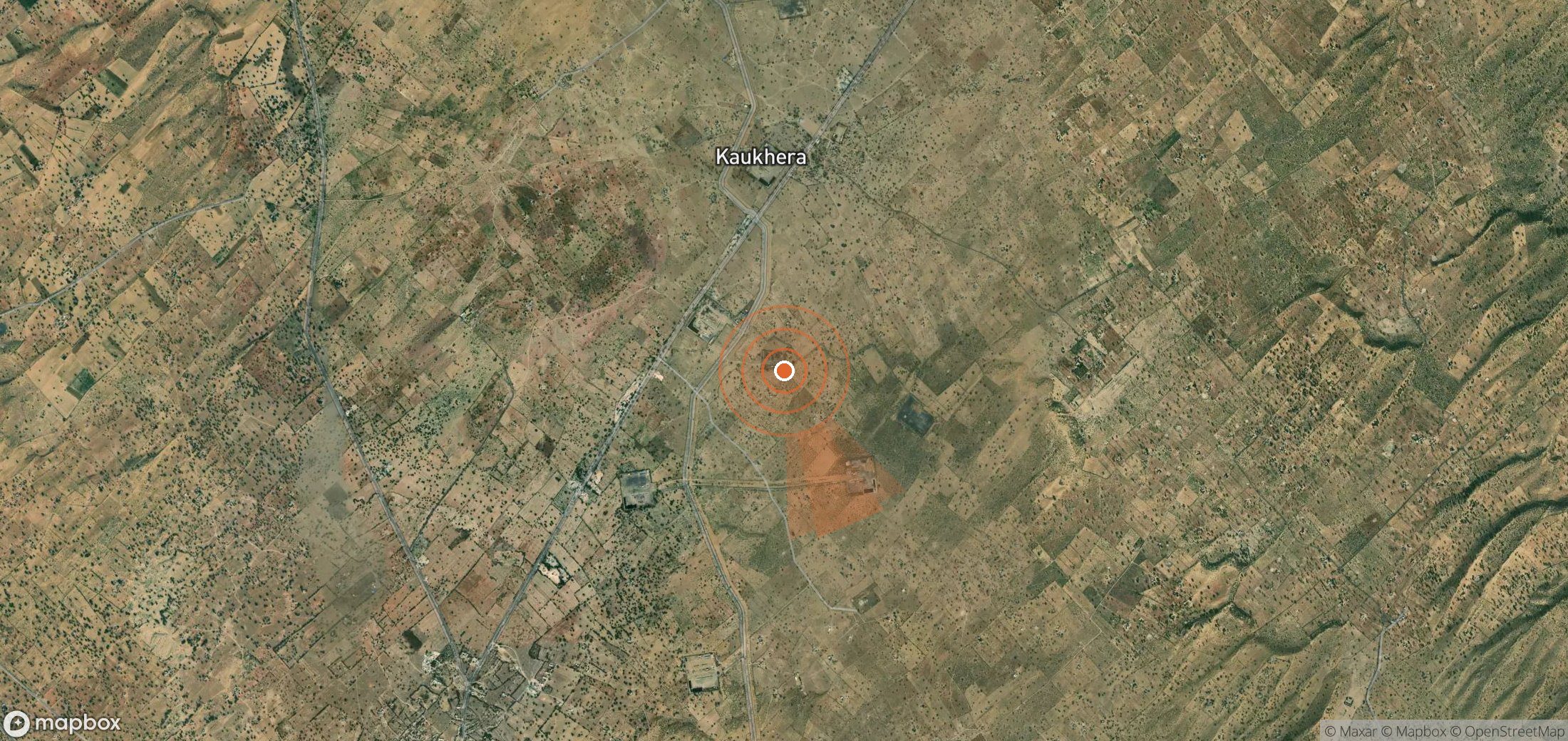 Satellite map of methane plume locations in India