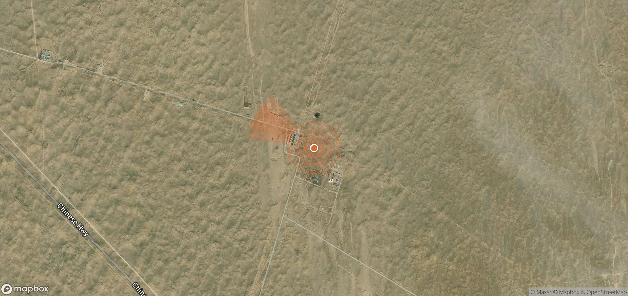 Satellite map of methane plume locations in Turkmenistan