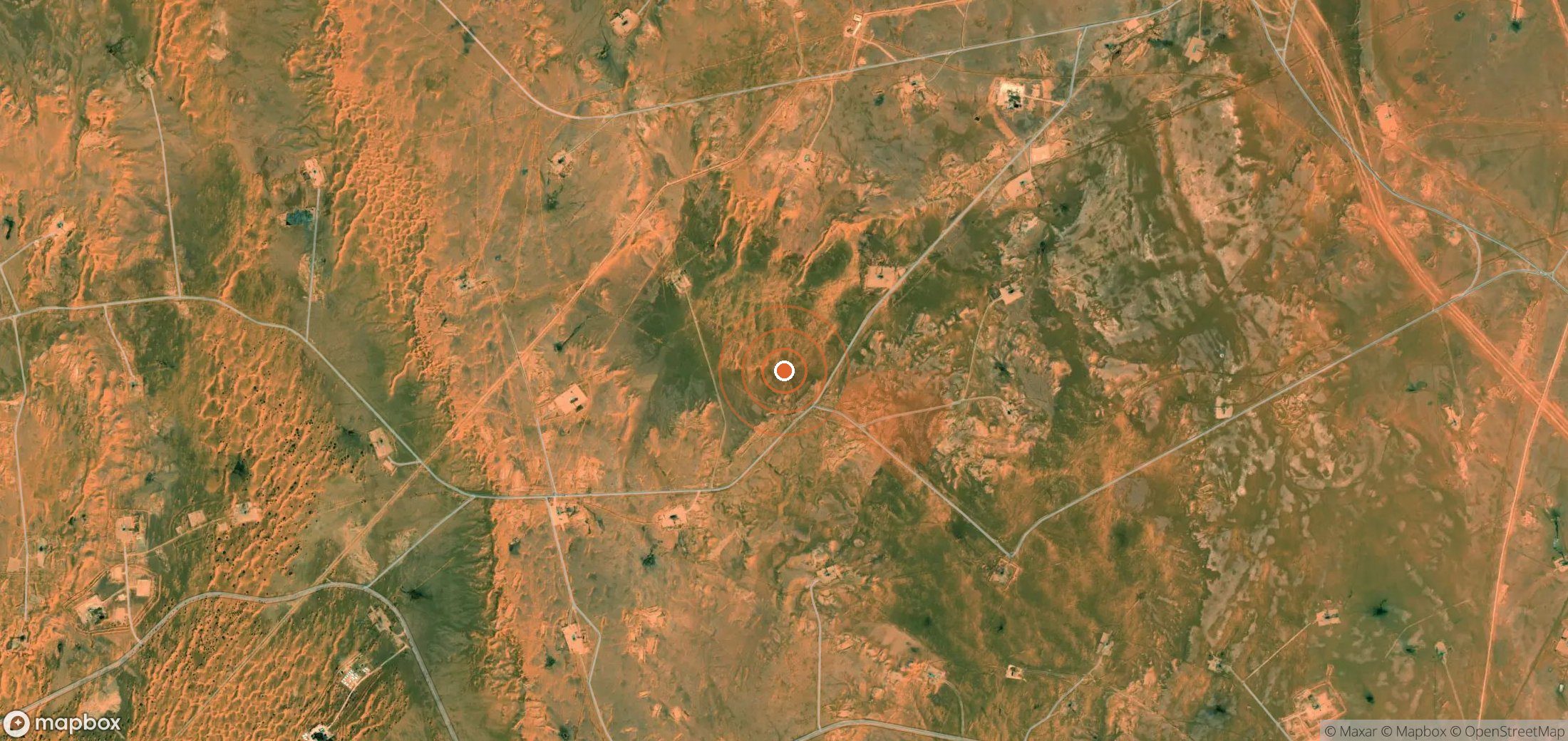 Mapa satelital de plumas de metano en Argelia