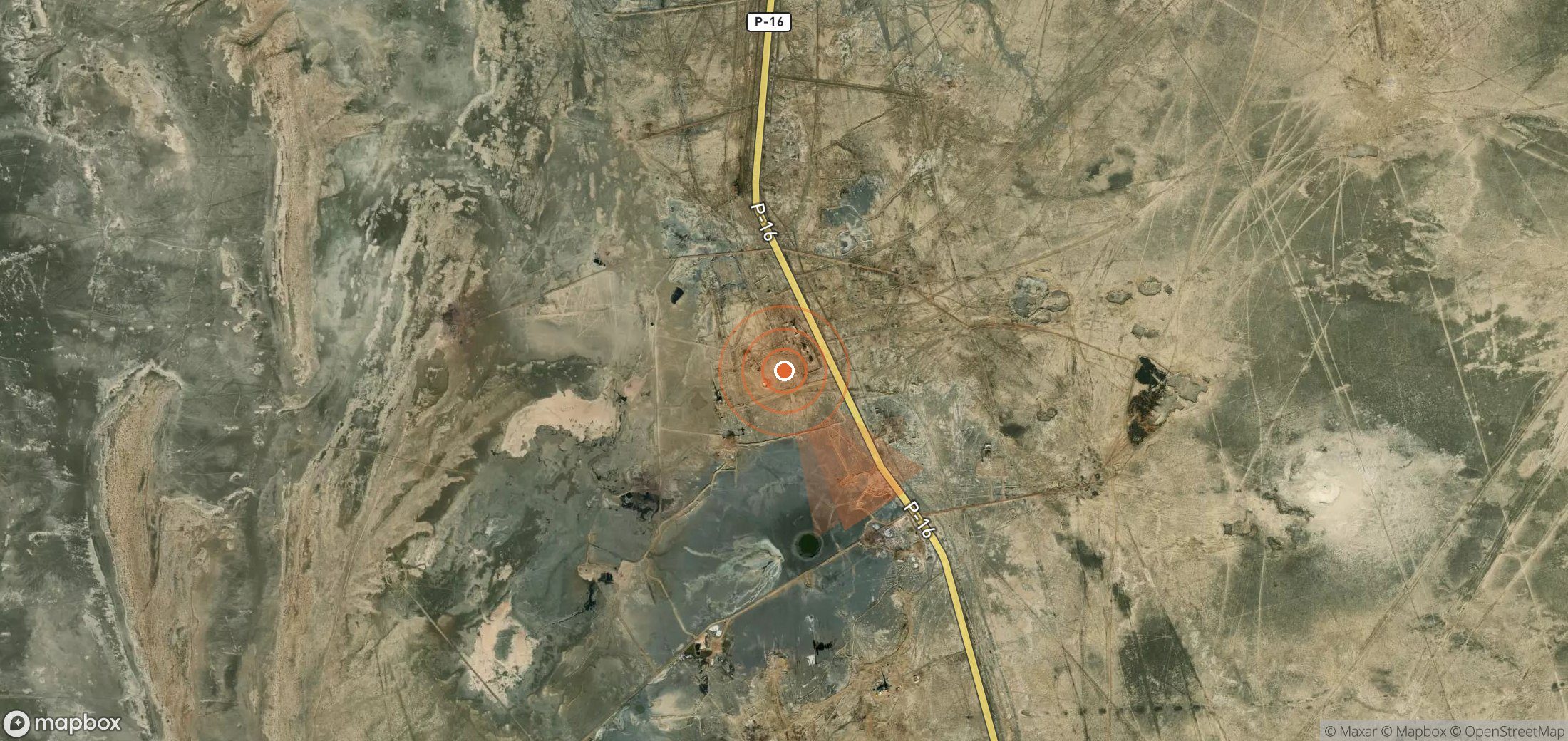 Satellite map of methane plume locations in Turkmenistan