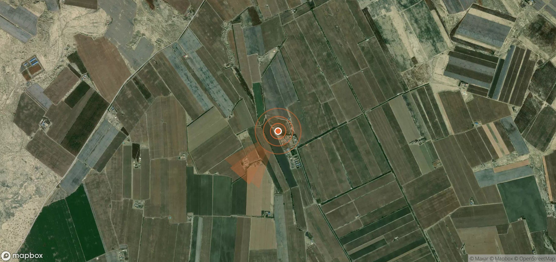 Satellite map of methane plume locations in China