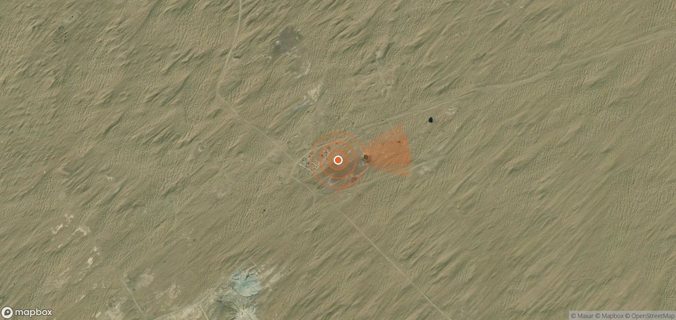 Mapa satelital de plumas de metano en Turkmenistán