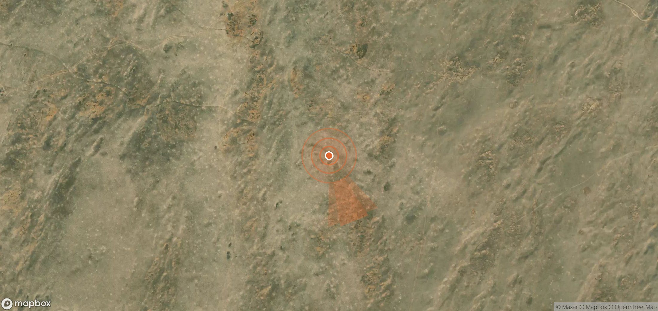 Satellite map of methane plume locations in Turkmenistan