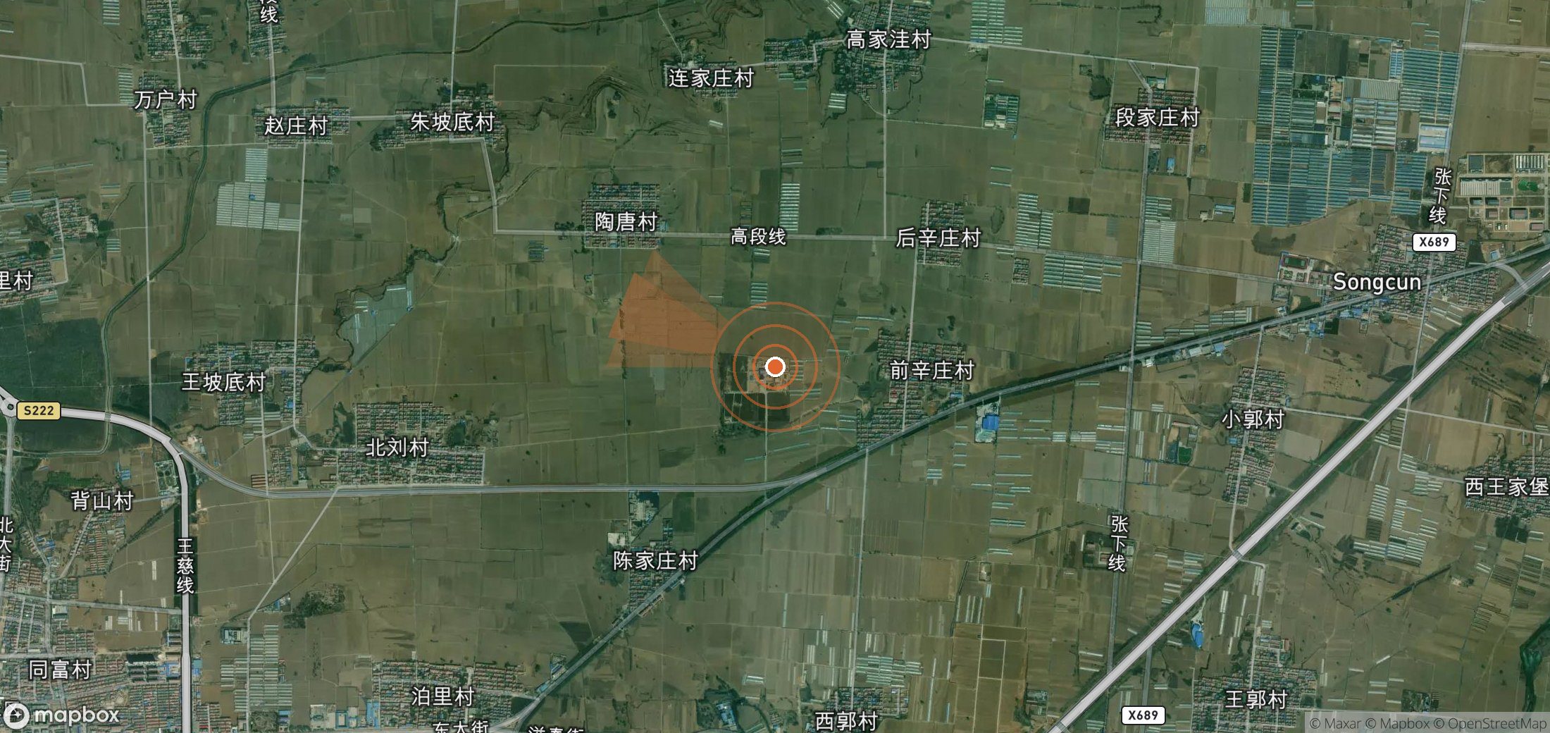 Satellite map of methane plume locations in China
