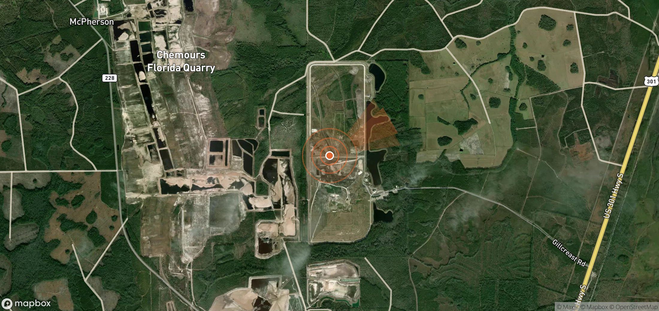Satellite map of methane plume locations in United States
