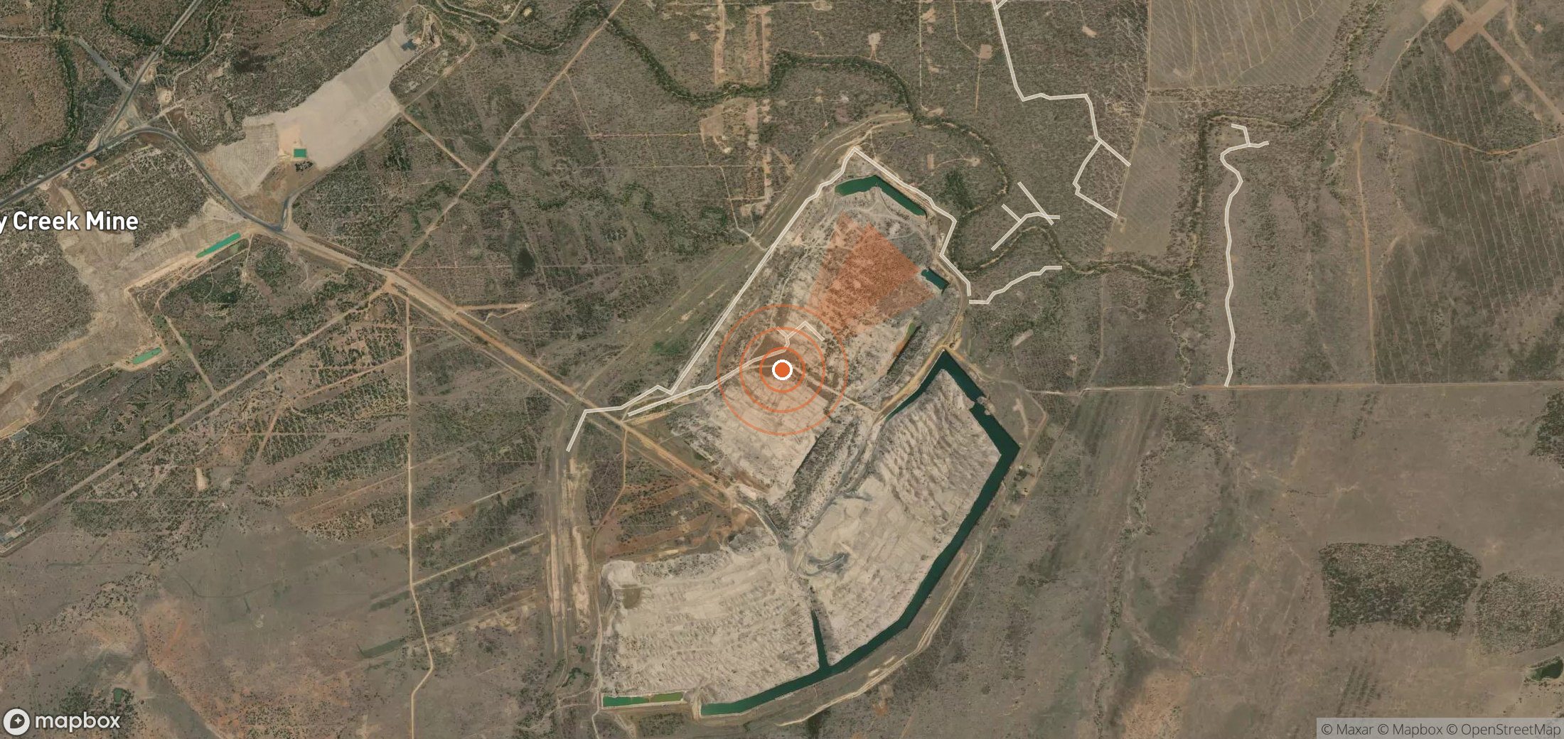 Satellite map of methane plume locations in Australia
