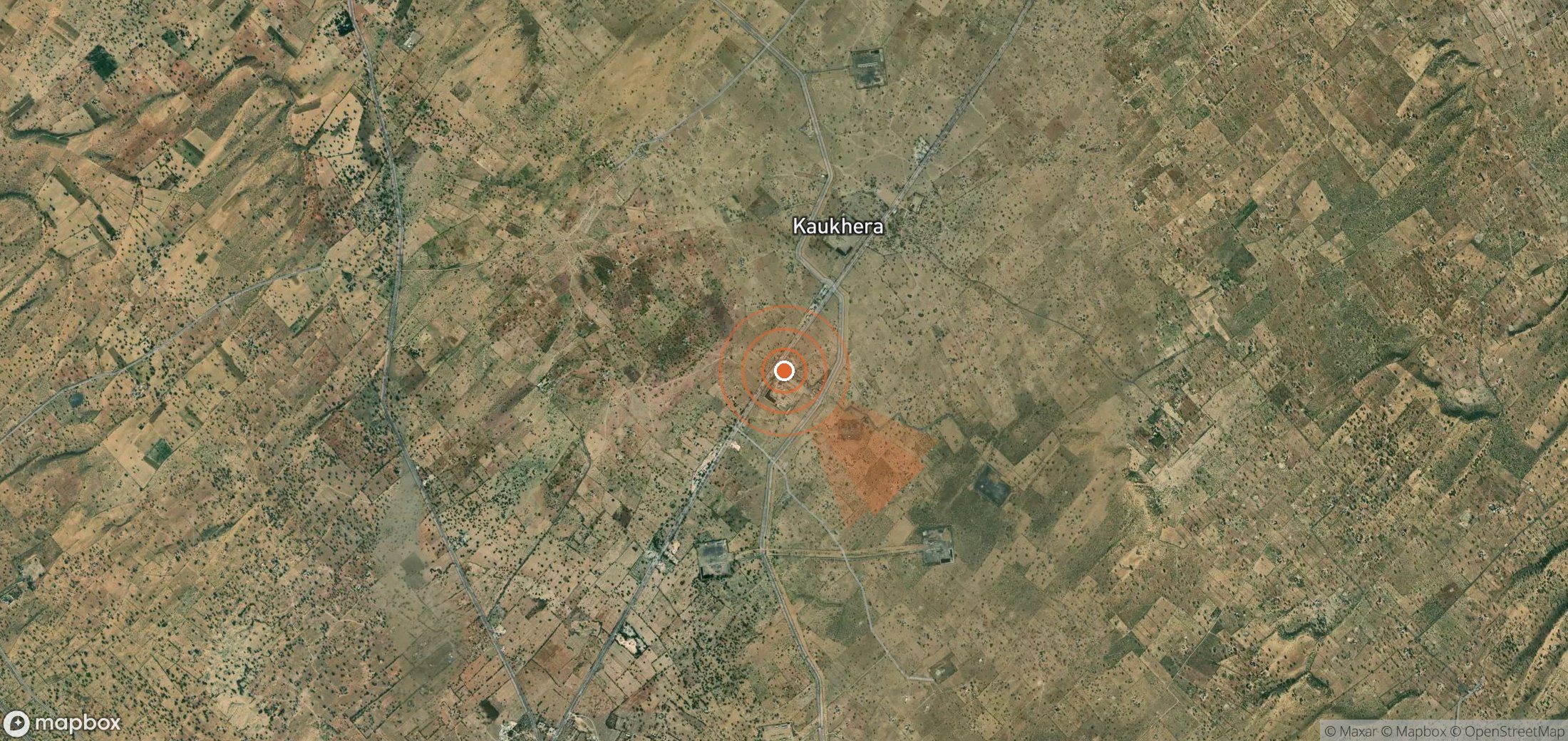 Satellite map of methane plume locations in India
