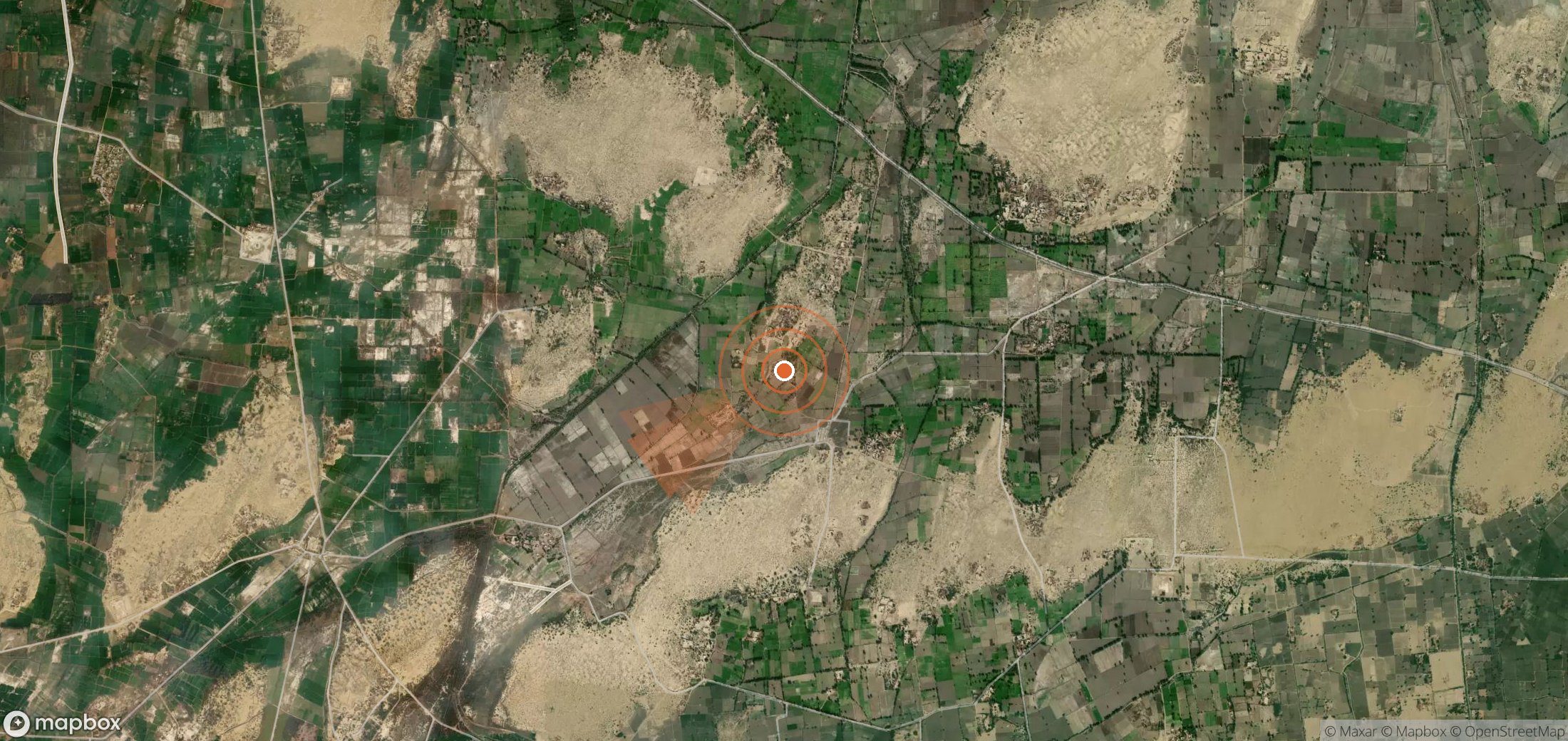 Satellite map of methane plume locations in Pakistan