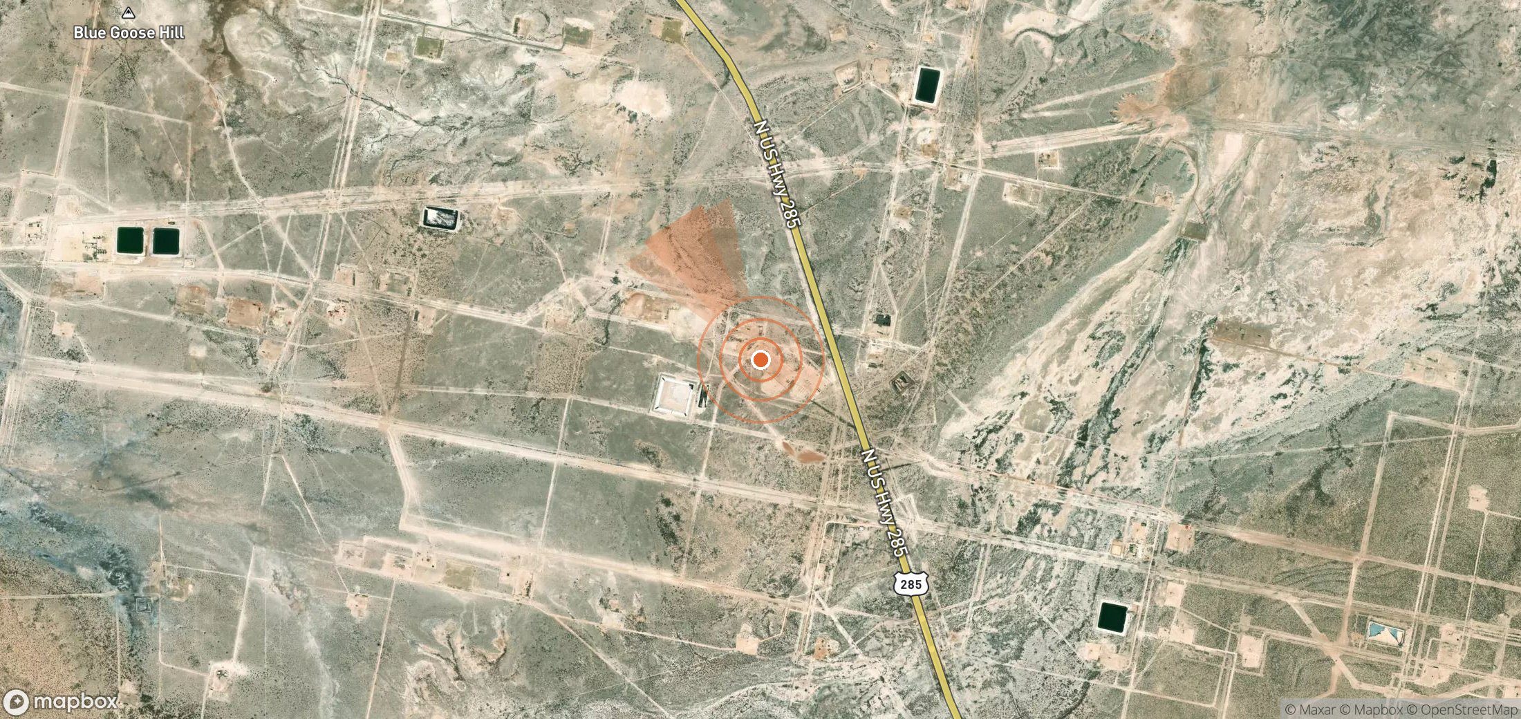 Mapa satelital de plumas de metano en Estados Unidos