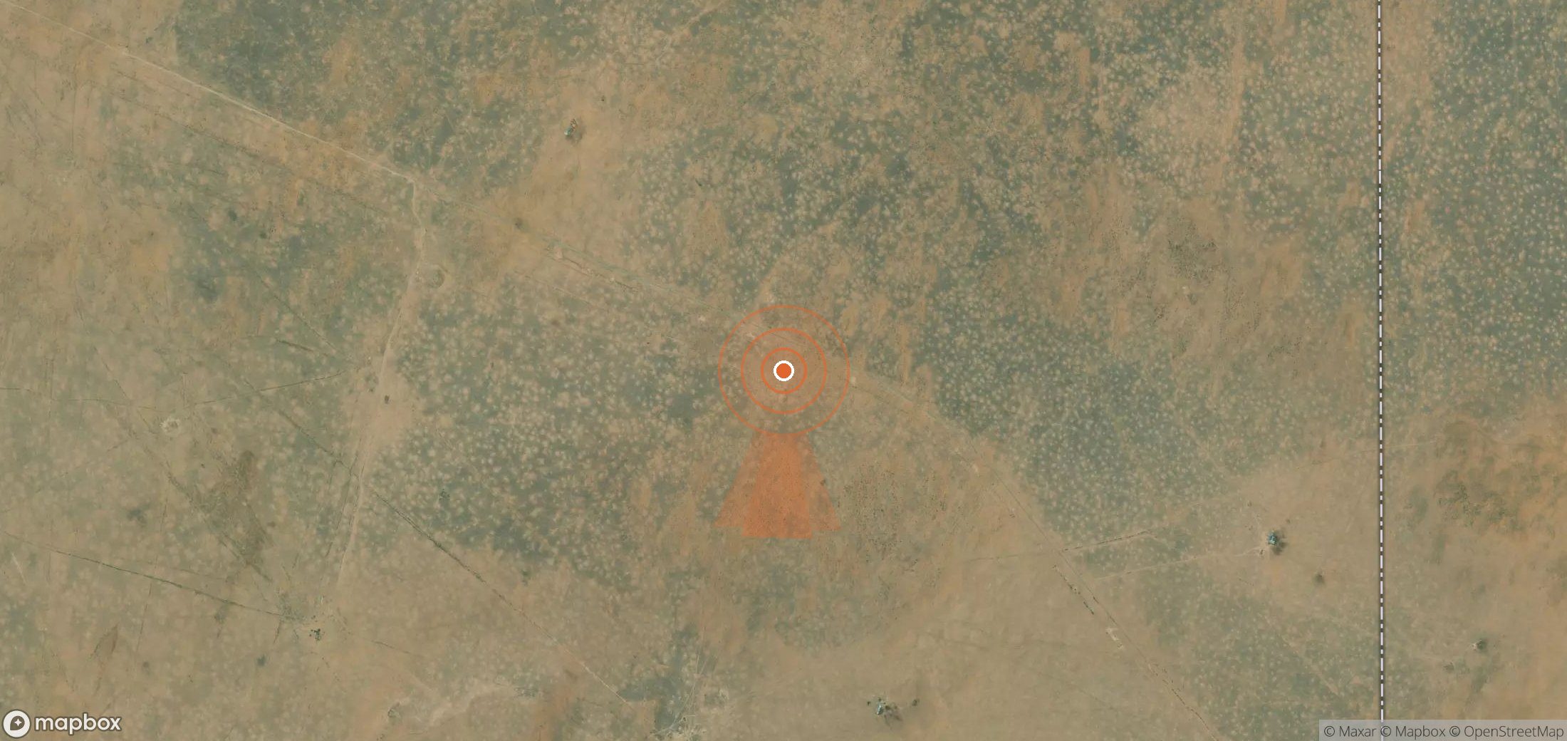 Satellite map of methane plume locations in Turkmenistan