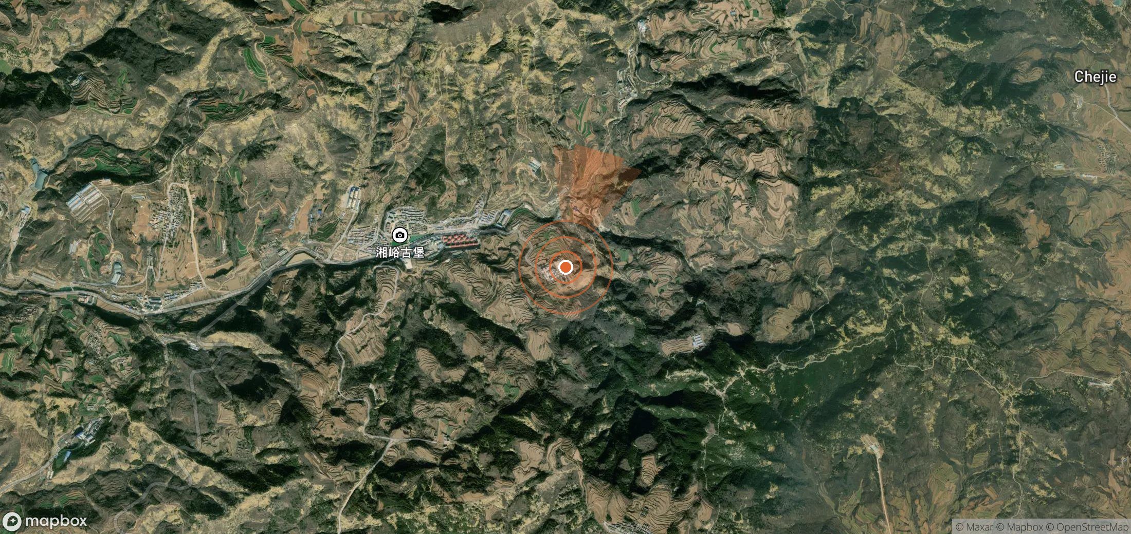 Mapa satelital de plumas de metano en China