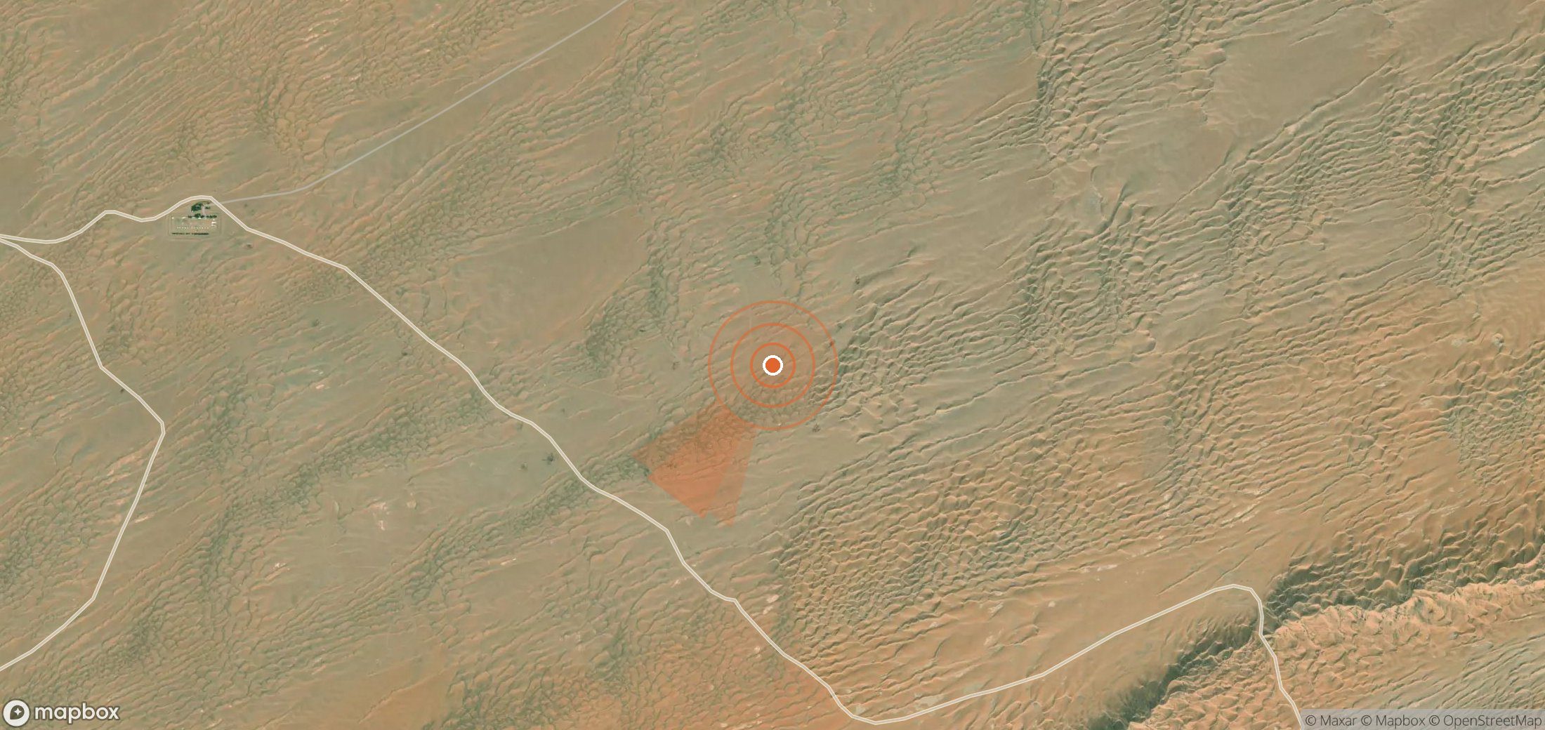 Satellite map of methane plume locations in Yemen