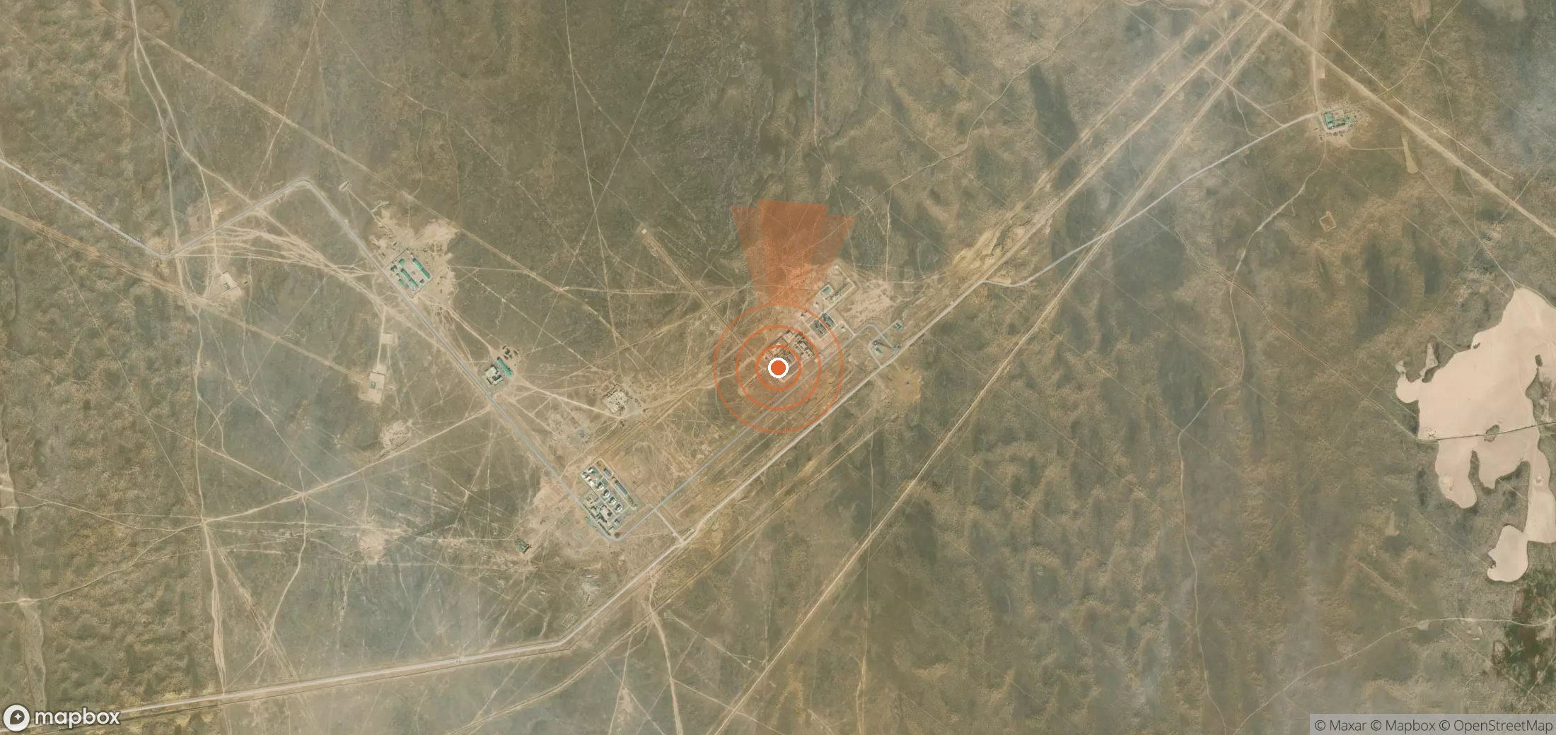 Satellite map of methane plume locations in Turkmenistan