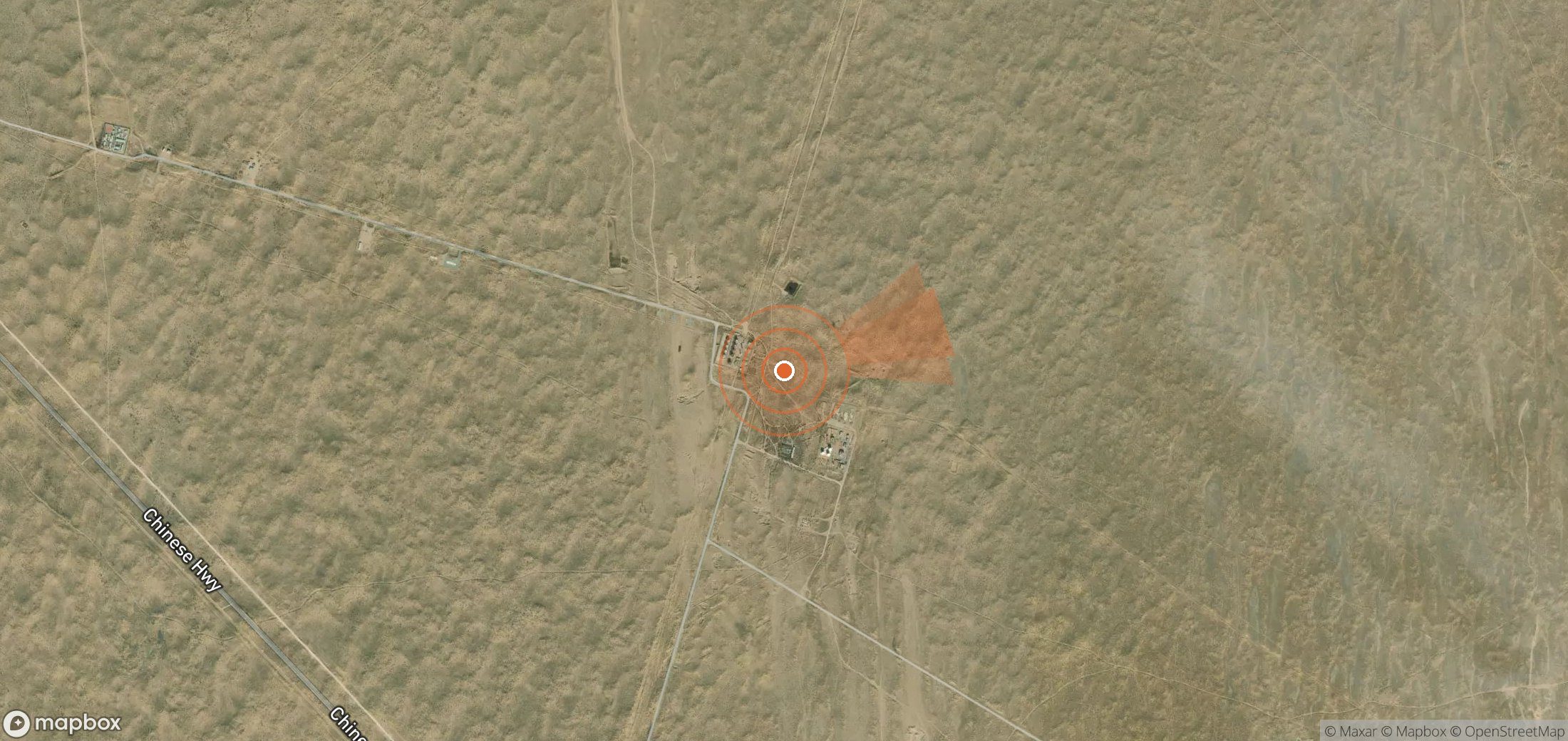 Satellite map of methane plume locations in Turkmenistan