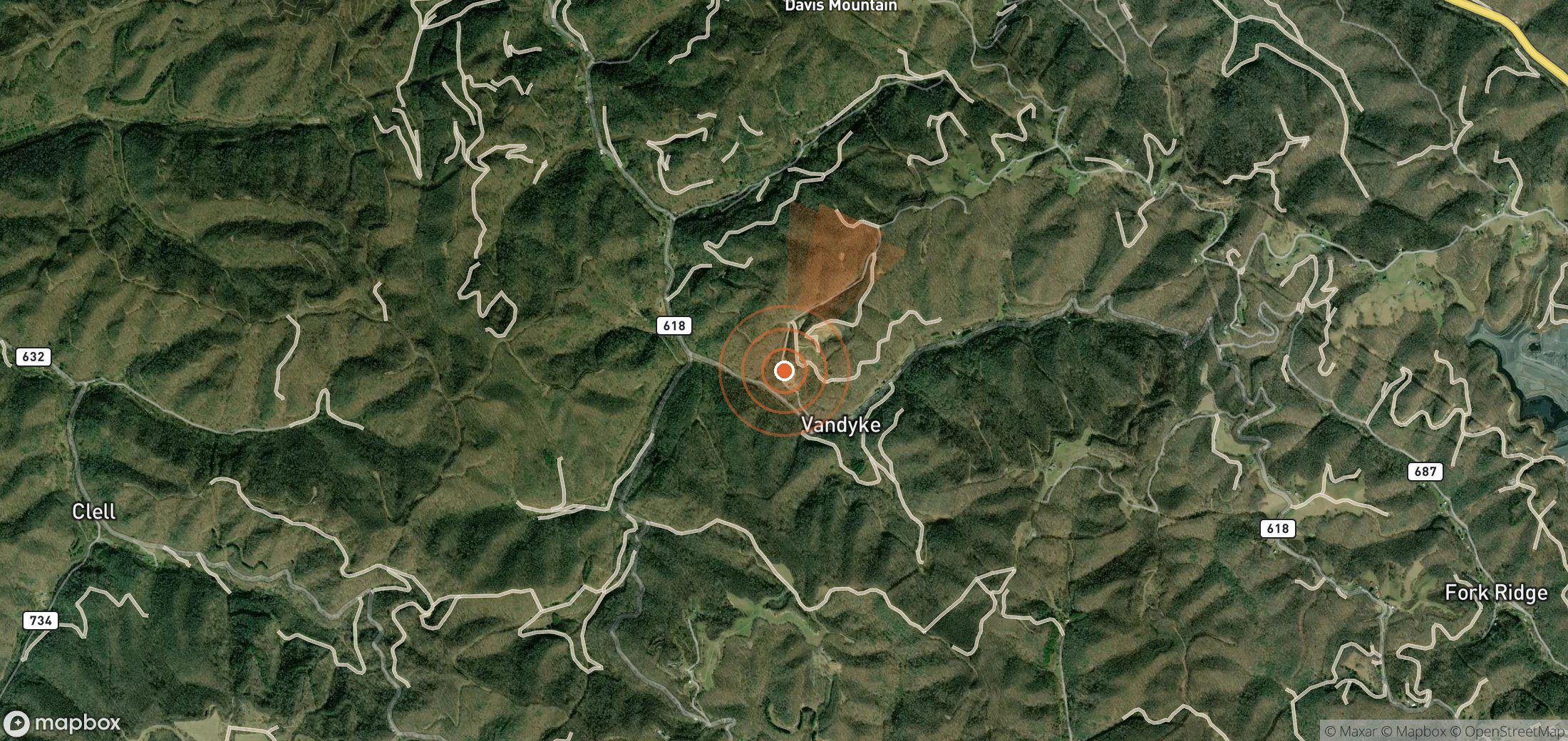 Satellite map of methane plume locations in United States