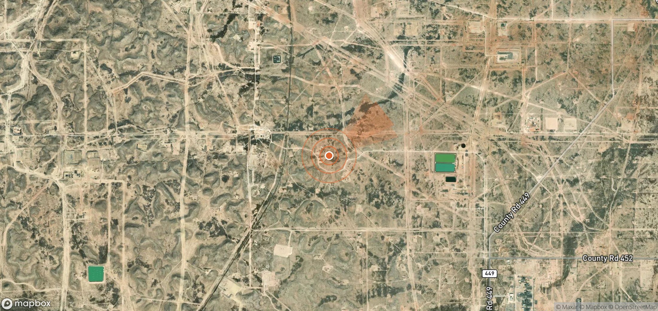 Mapa satelital de plumas de metano en Estados Unidos