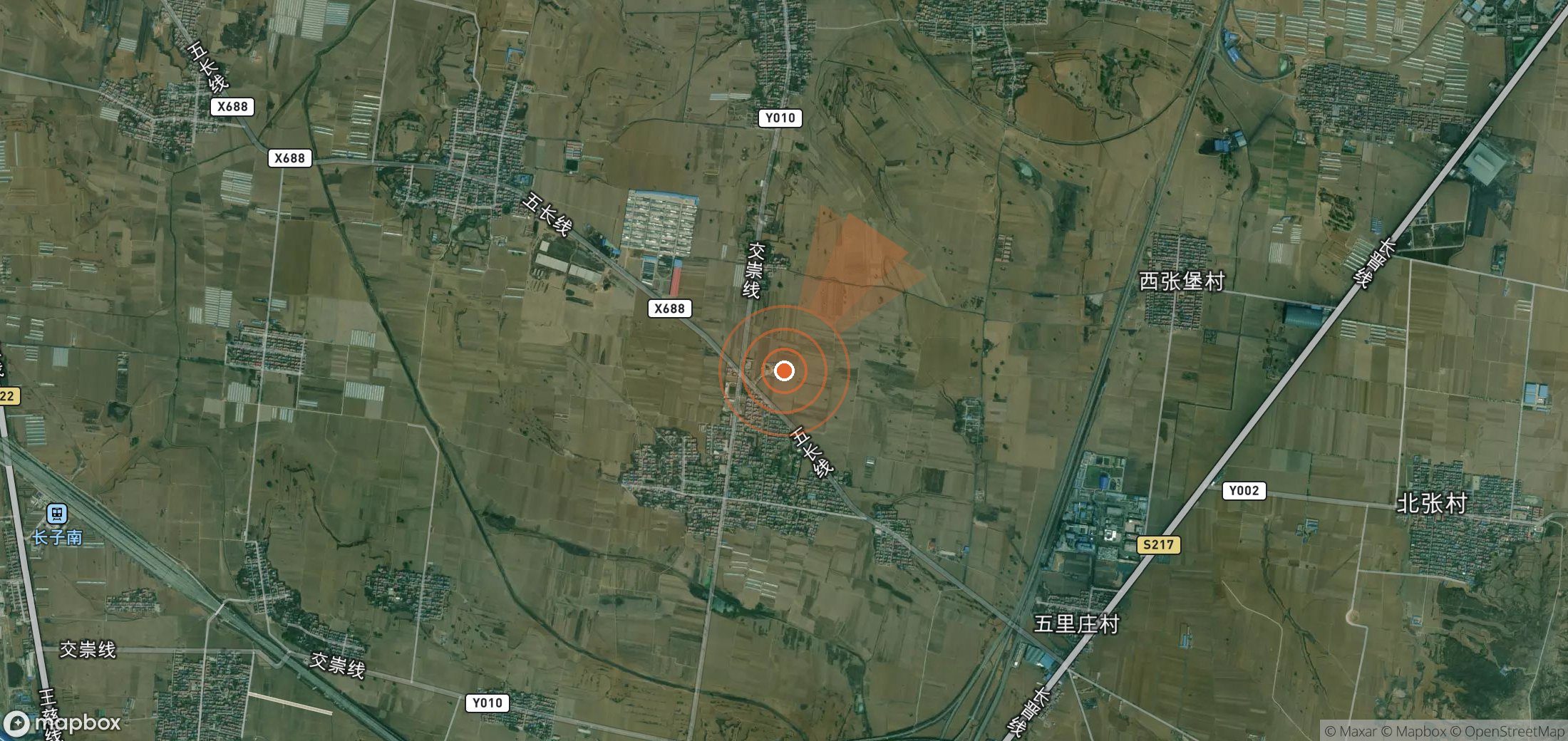Satellite map of methane plume locations in China