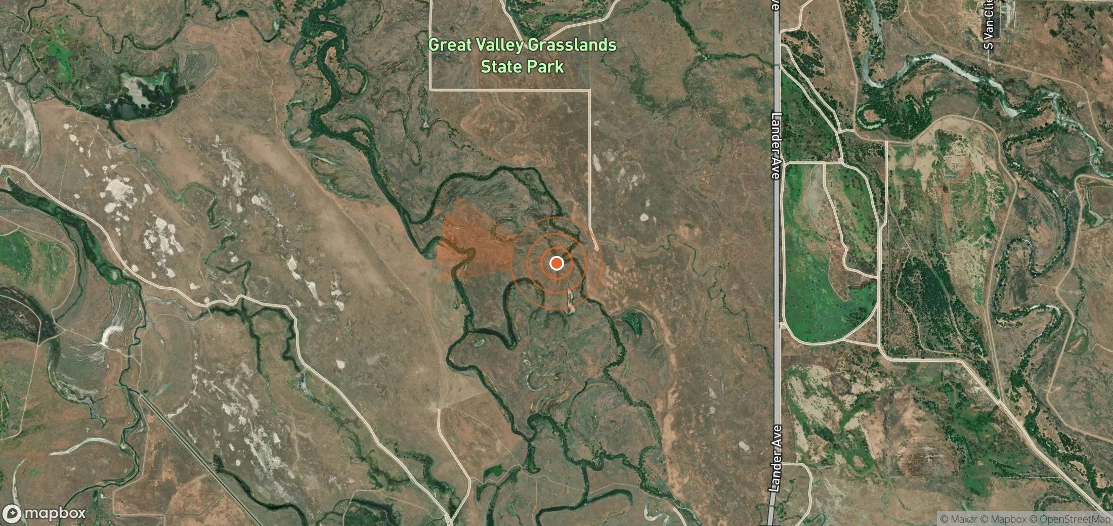 Satellite map of methane plume locations in United States