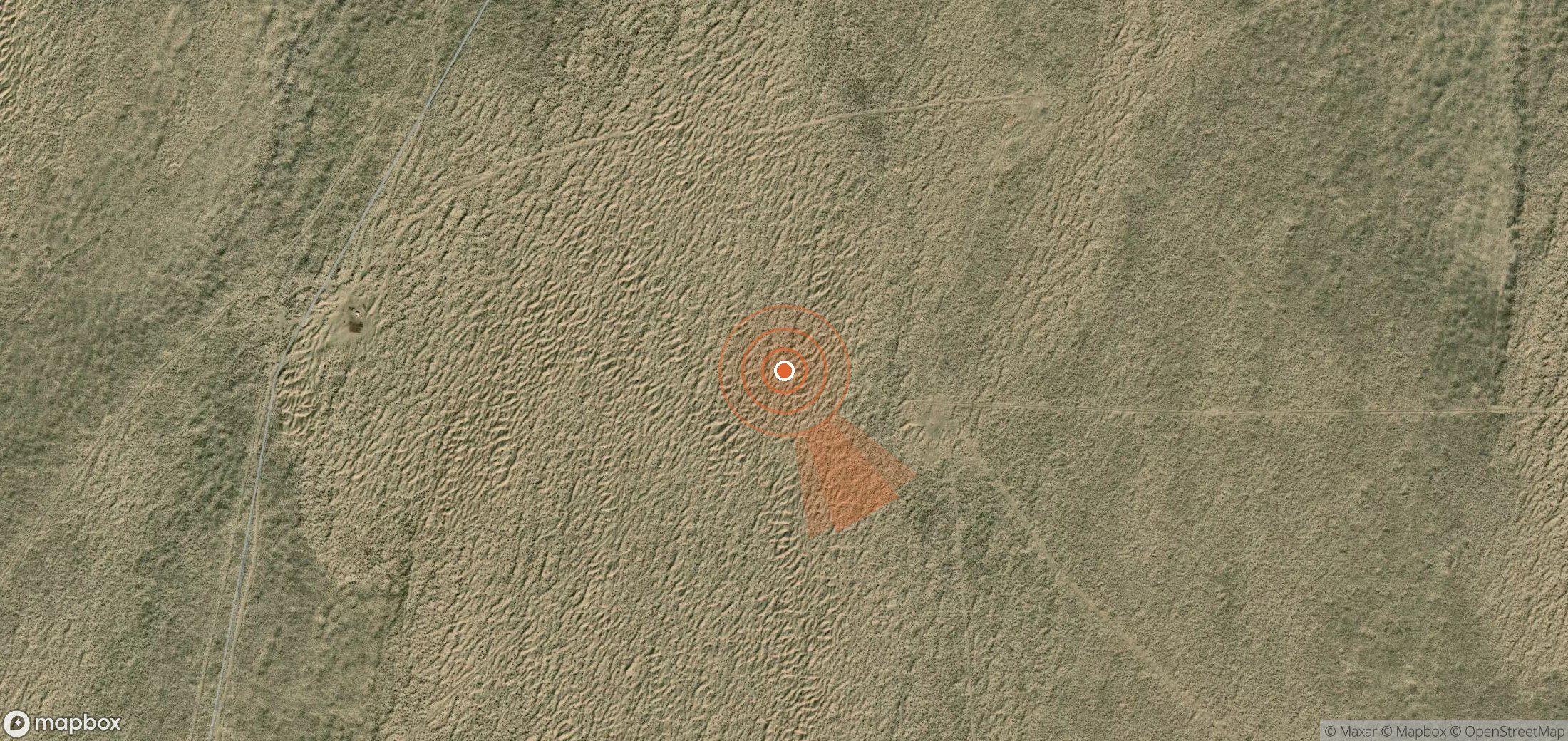 Satellite map of methane plume locations in Turkmenistan