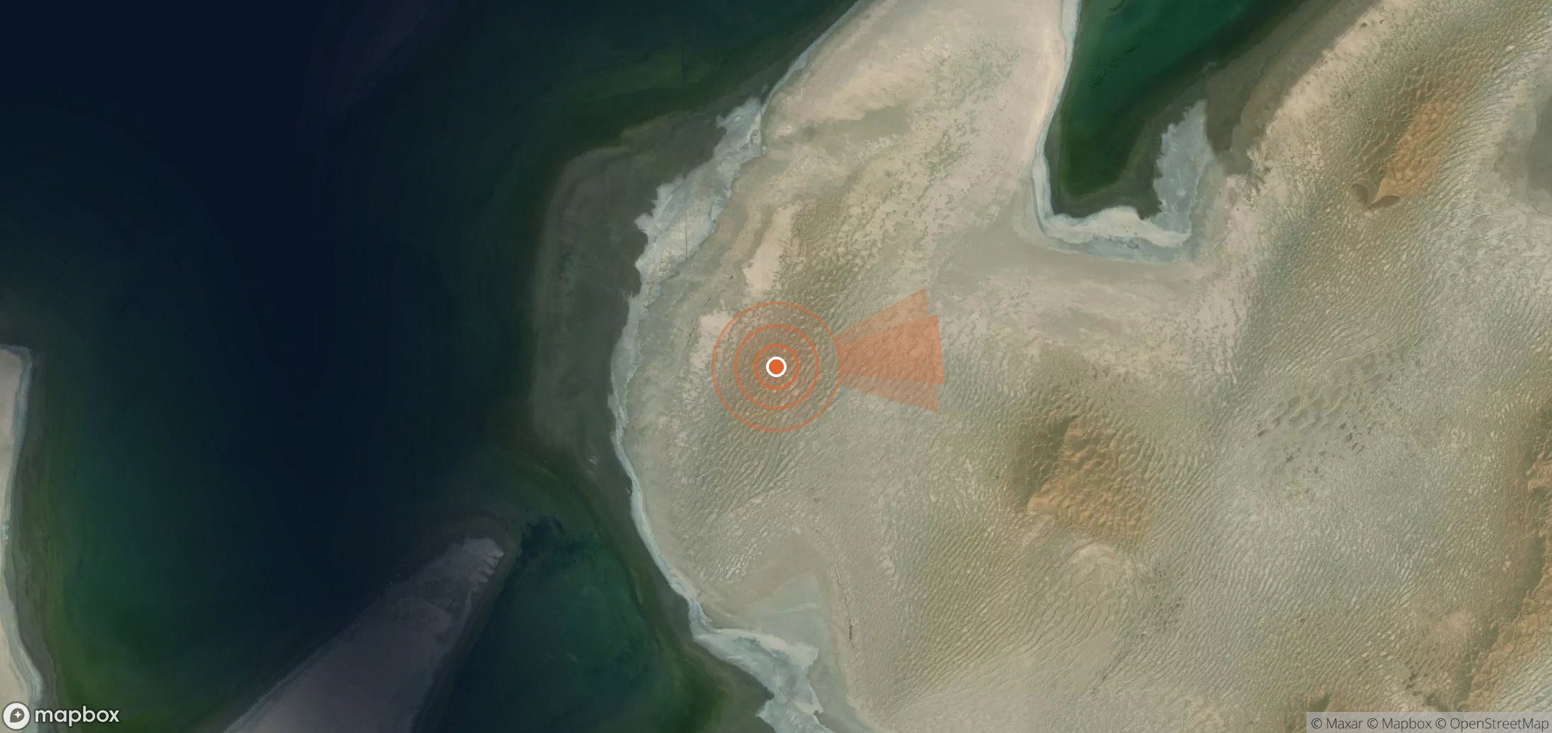 Satellite map of methane plume locations in Turkmenistan