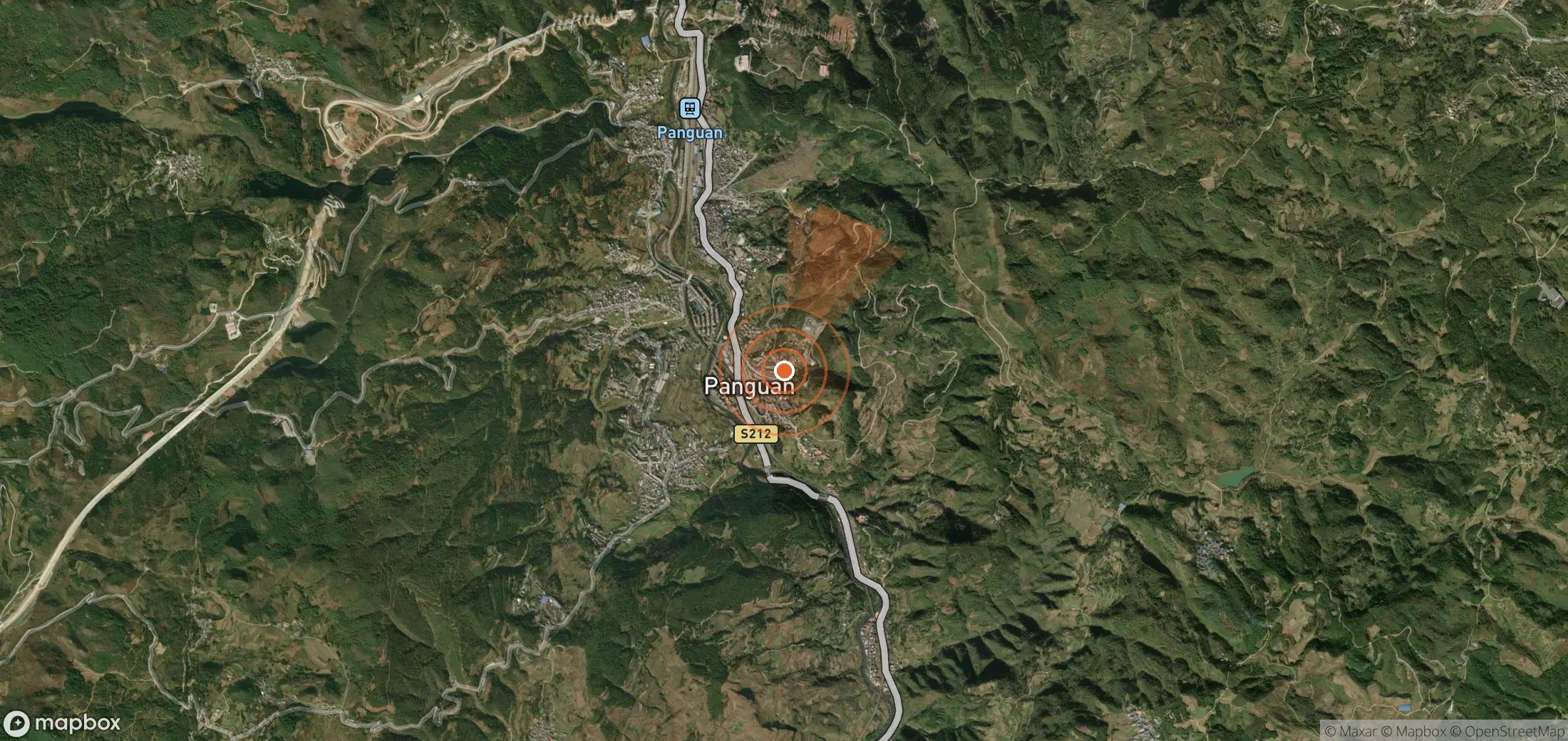 Satellite map of methane plume locations in China