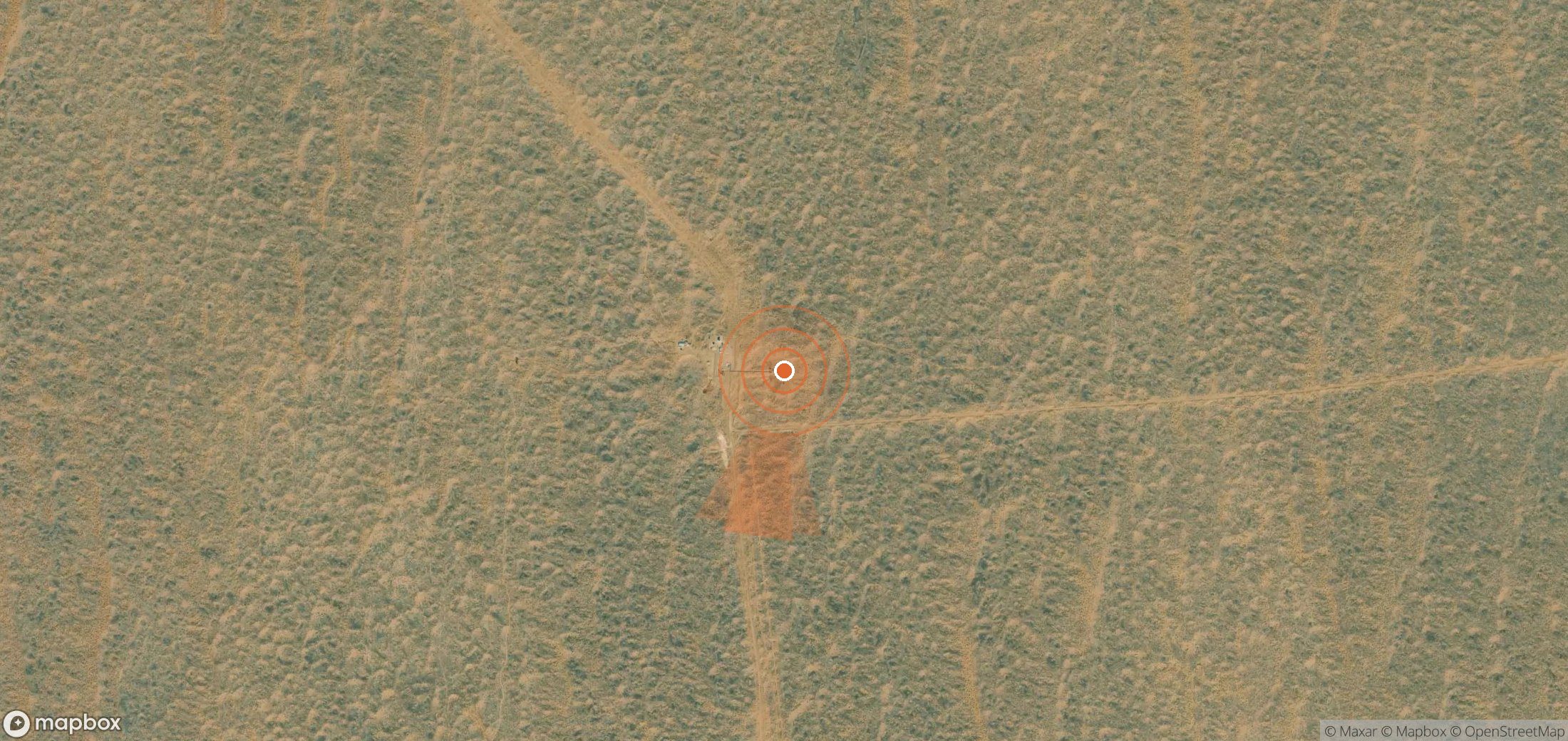 Mapa satelital de plumas de metano en Turkmenistán