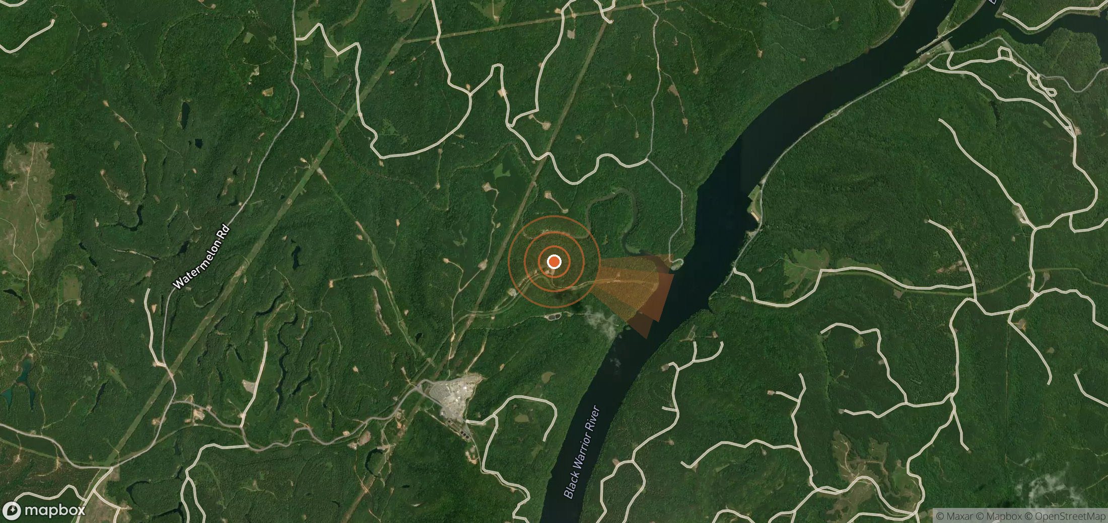 Satellite map of methane plume locations in United States