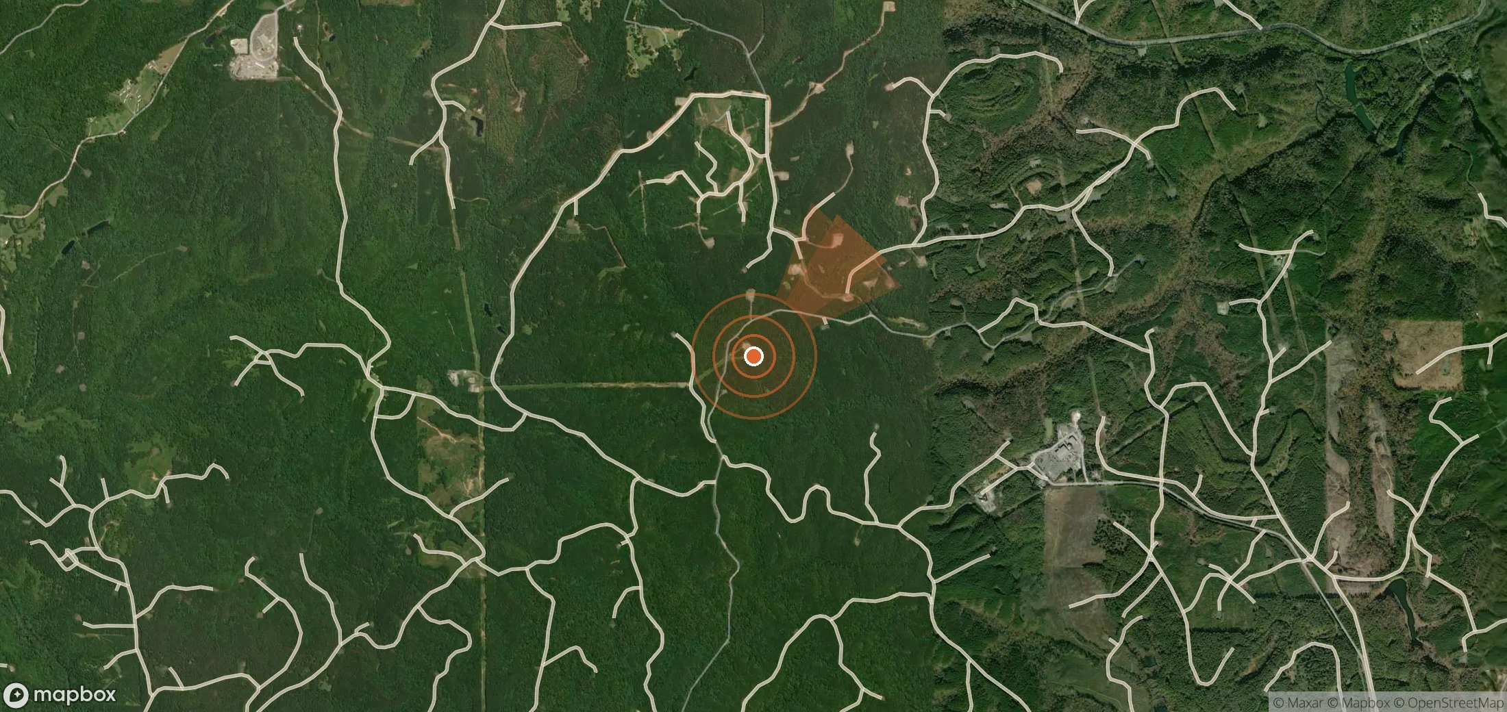 Satellite map of methane plume locations in United States
