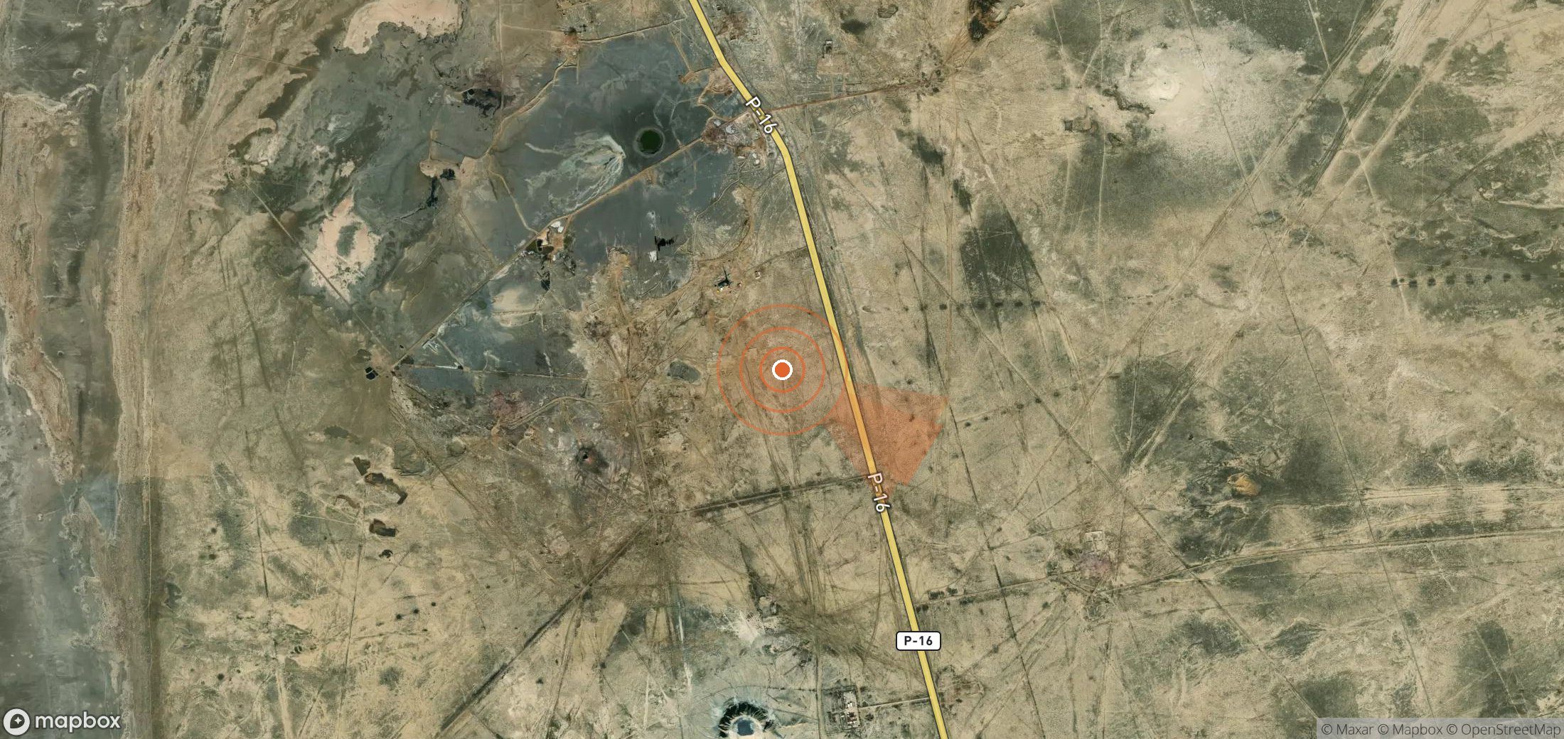Mapa satelital de plumas de metano en Turkmenistán