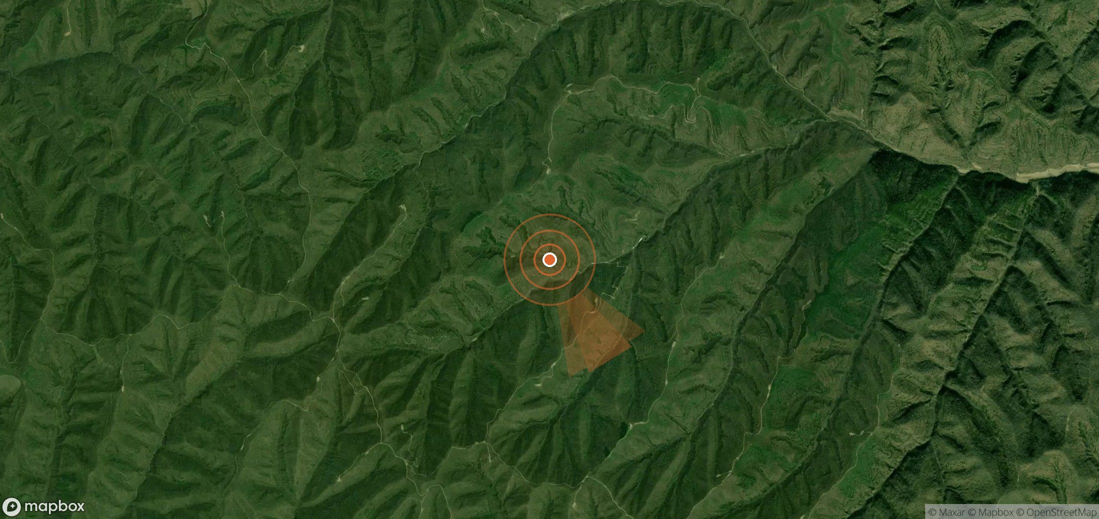 Satellite map of methane plume locations in China