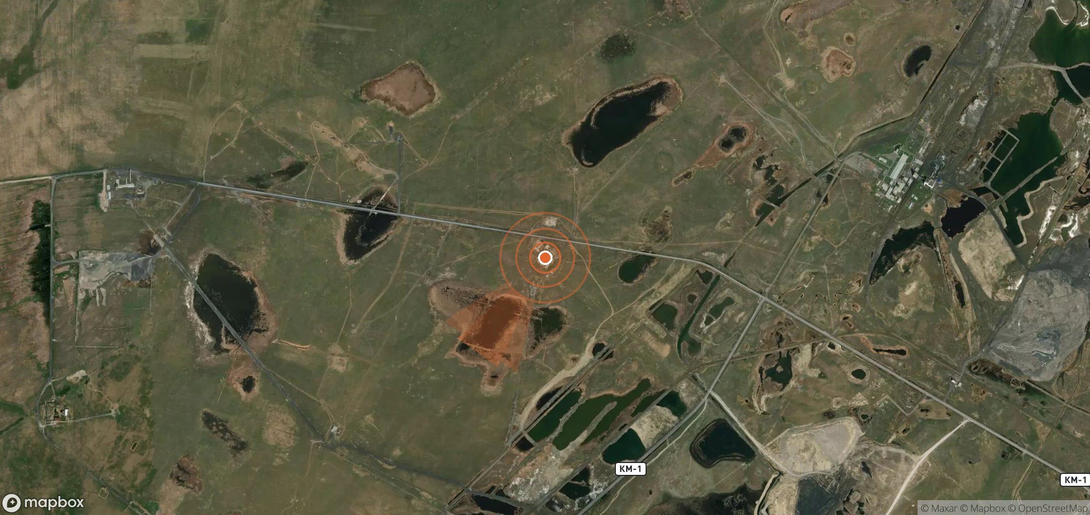 Mapa satelital de plumas de metano en Kazajistán